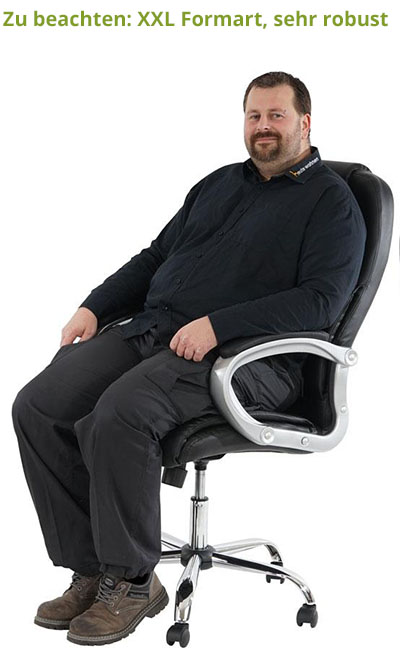 Chefsessel BOSTON LEDER, Stahlgestelll, gut gepolstert, trägt bis 150