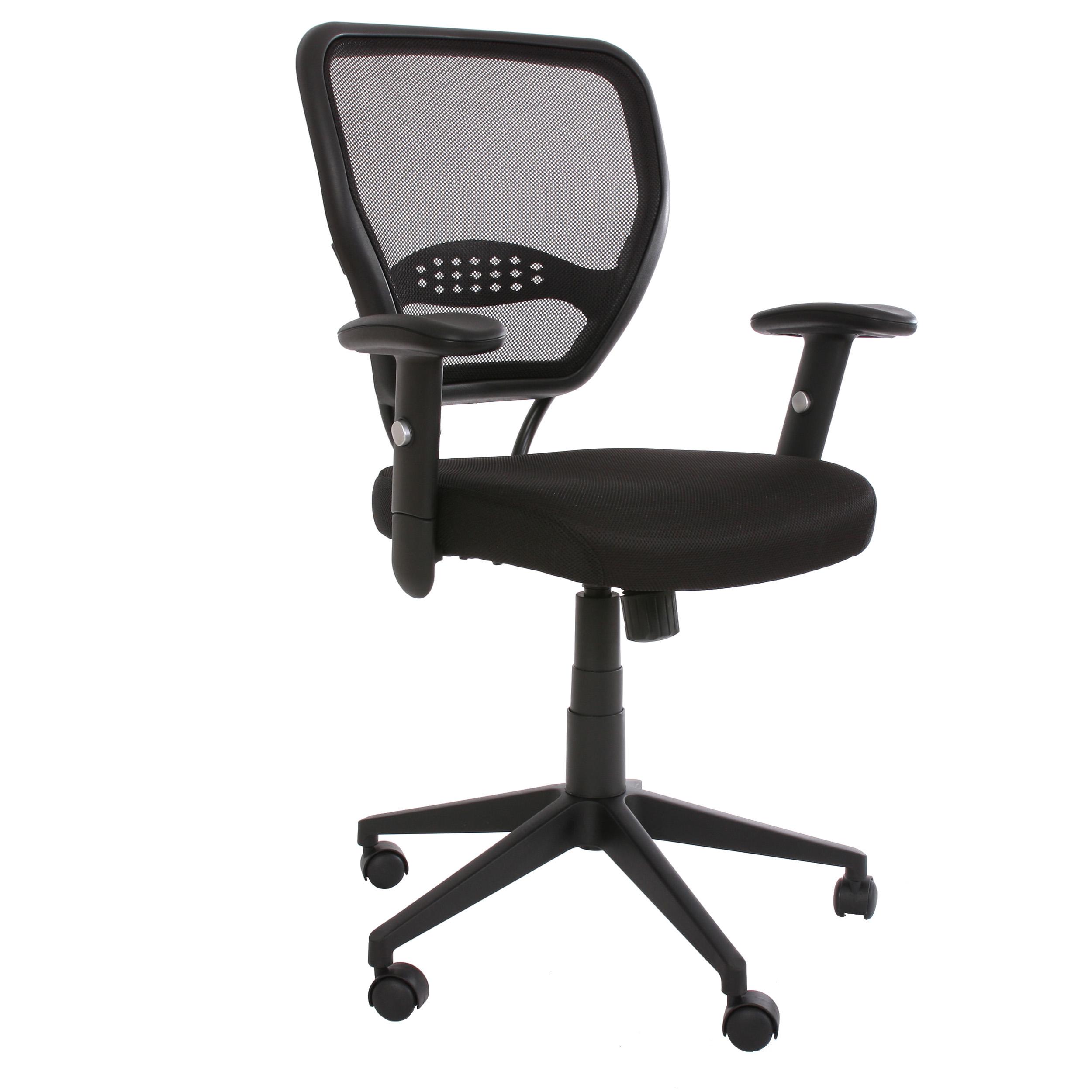 XXL-Bürostuhl TENOYA STOFF, bequeme Sitzpolsterung, Rückenlehne mit Netzbezug, Farbe Schwarz