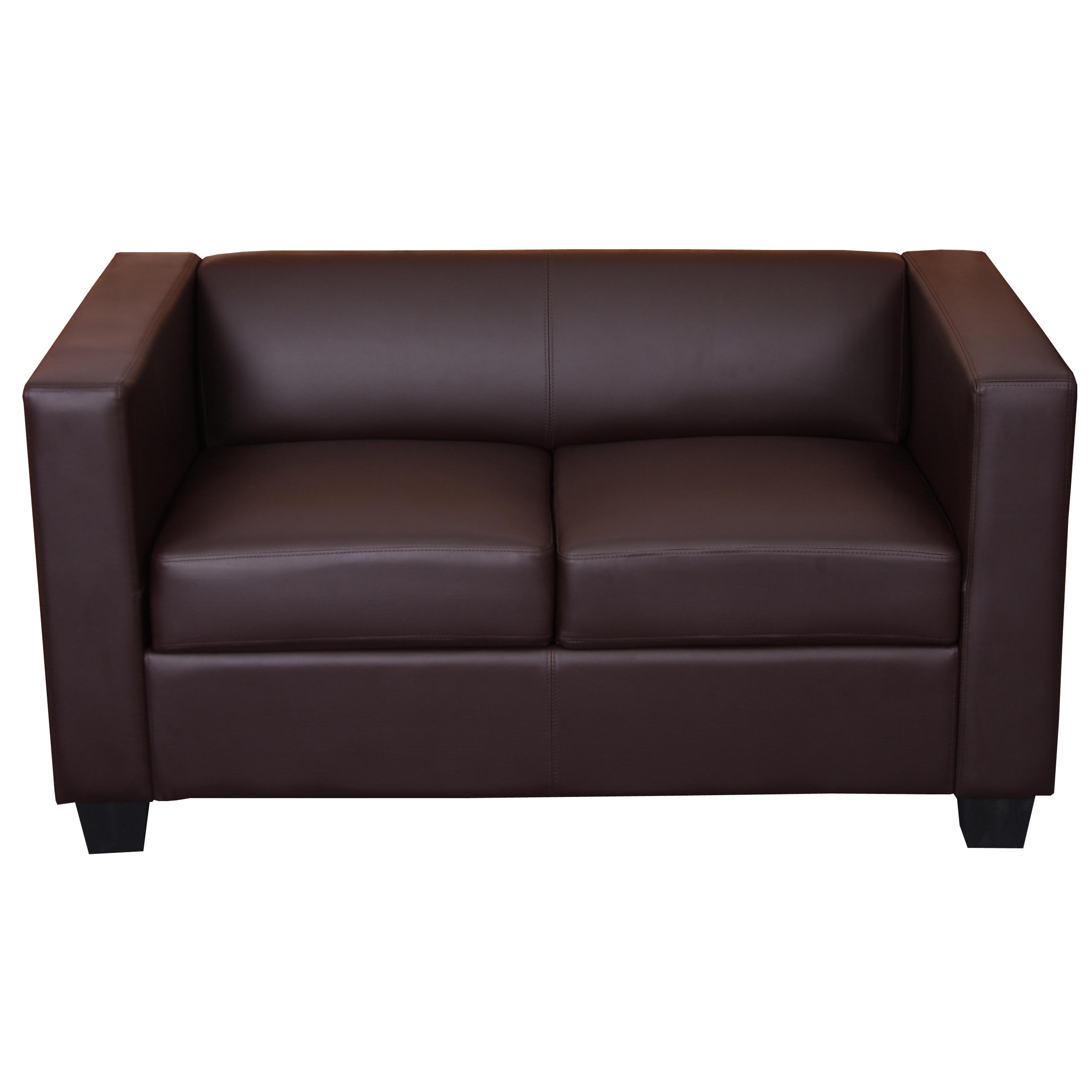 Sessel BASEL, Zweisitzer, elegantes Design, großer Komfort, Leder, Farbe Kaffeebraun
