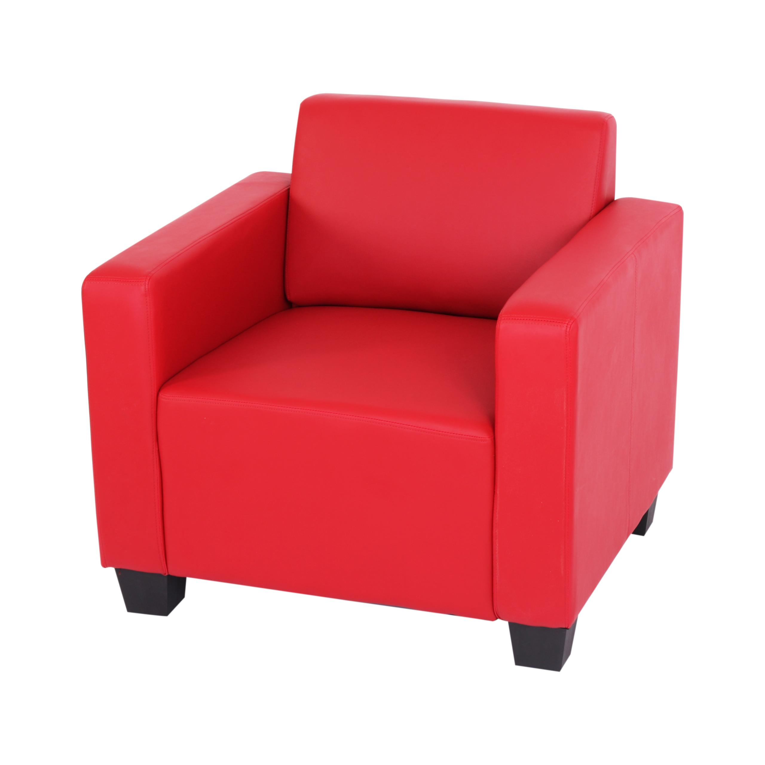 Sessel LYON, elegantes Design, sehr bequem, Leder, Farbe Rot