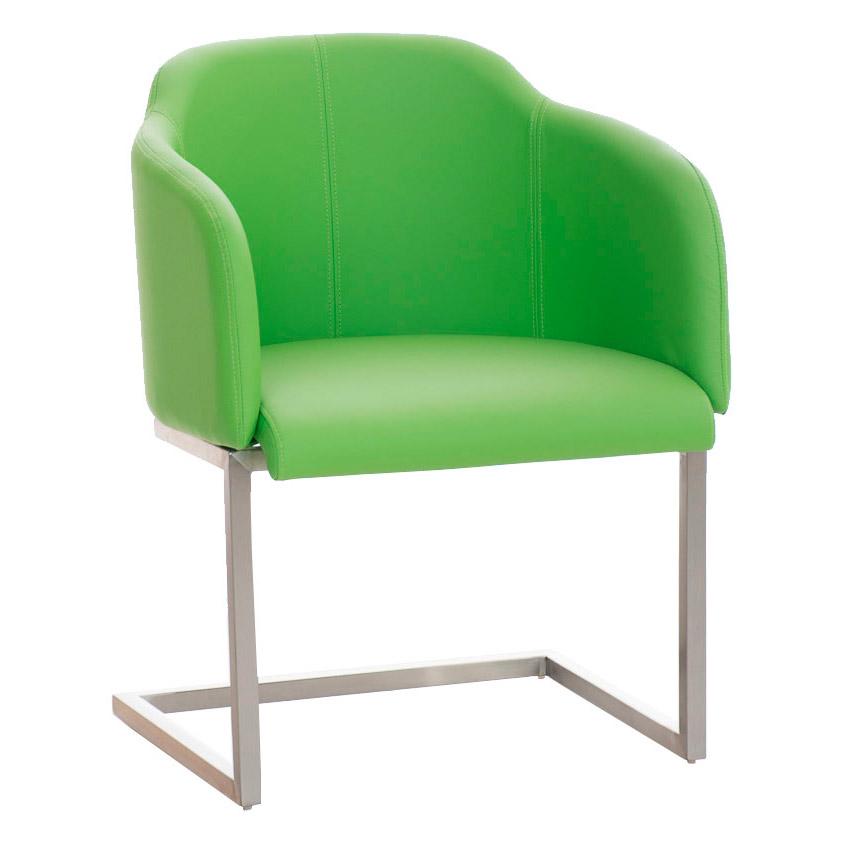 Designer-Sessel TOKIO LEDER, Stahlgestell, bequeme Sitzpolsterung, Farbe Limettengrün