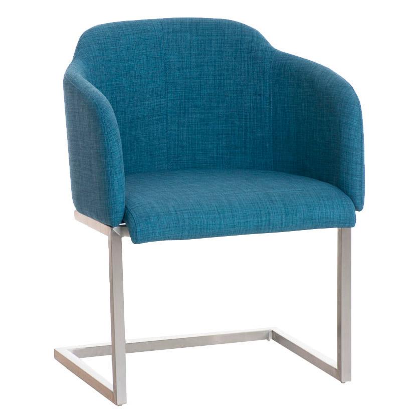 Designer-Sessel TOKIO STOFF, Stahlgestell, bequeme Sitzpolsterung, Farbe Blau