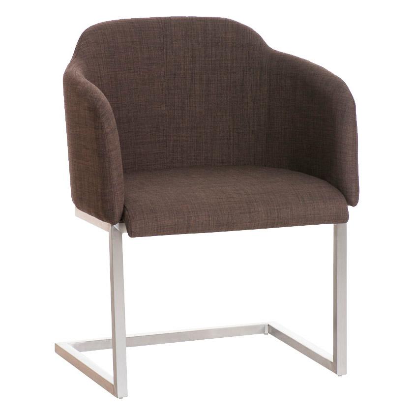 Designer-Sessel TOKIO STOFF, Stahlgestell, bequeme Sitzpolsterung, Farbe Braun