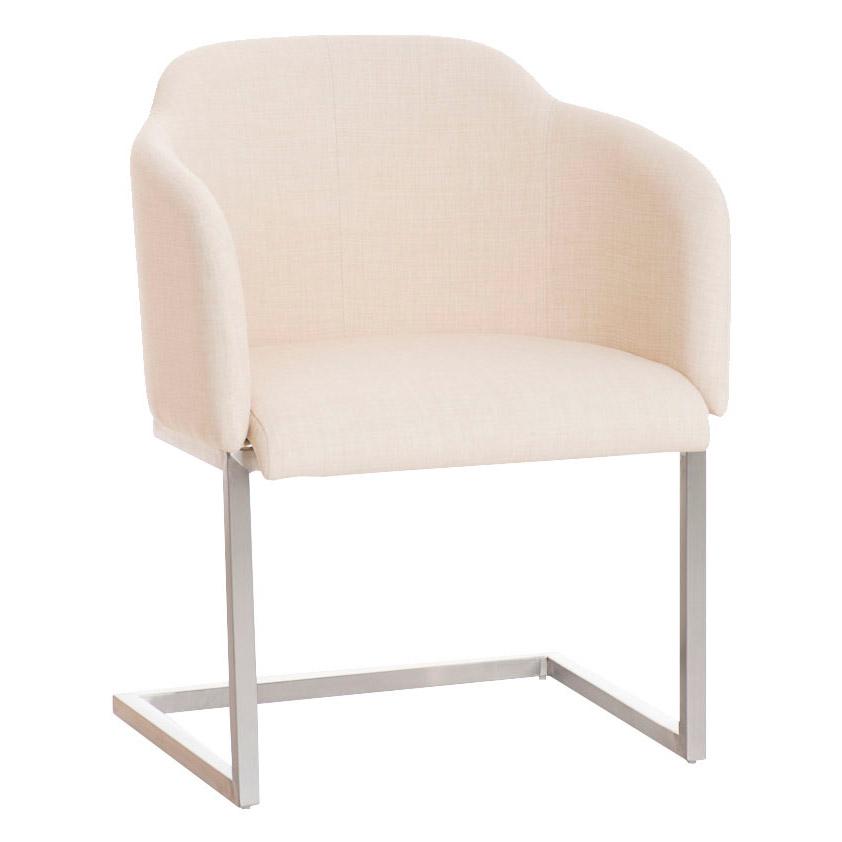 Designer-Sessel TOKIO STOFF, Stahlgestell, bequeme Sitzpolsterung, Farbe Beige