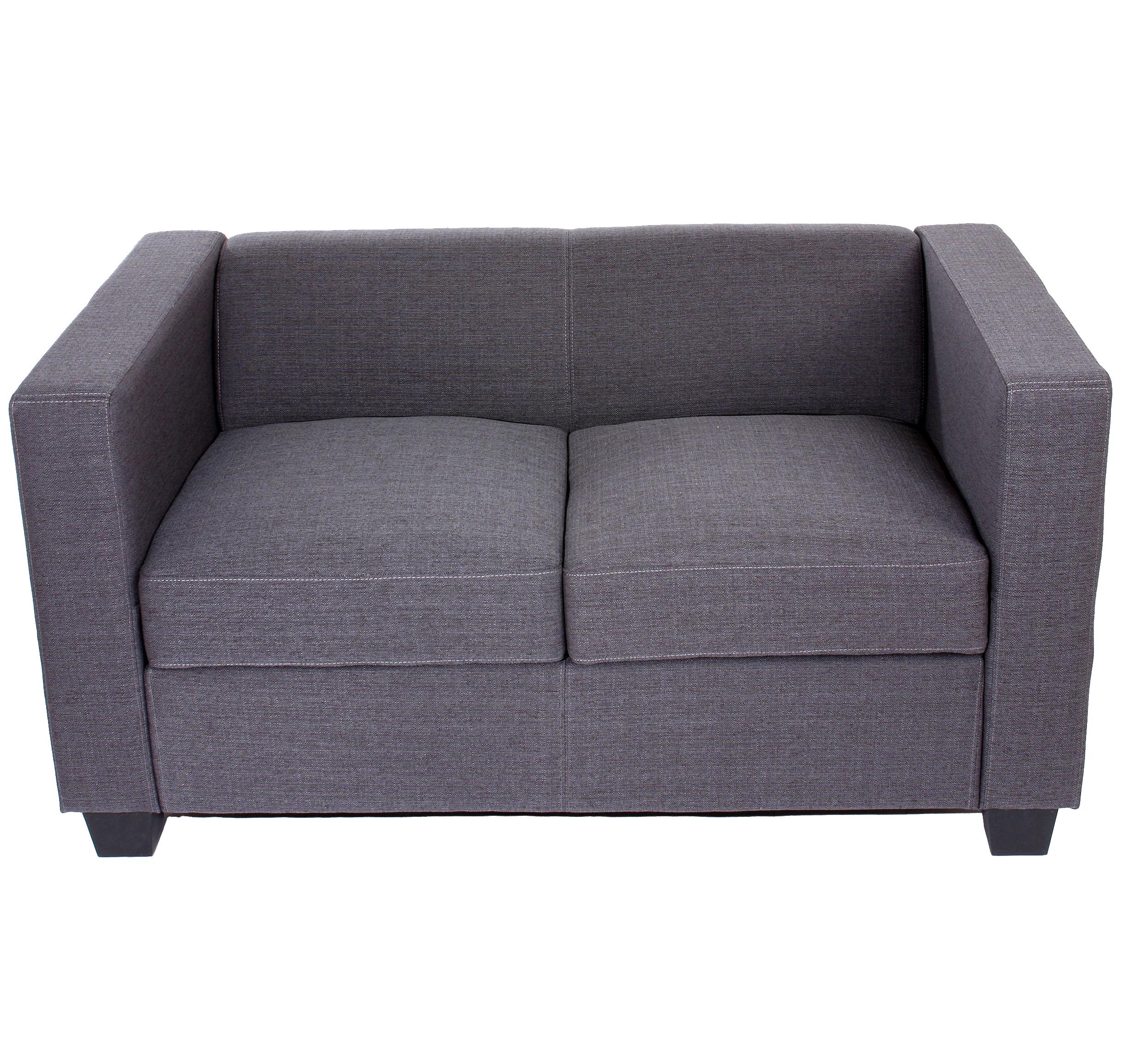 Sessel BASEL, 2 Sitzer, Elegantes Design, großer Komfort, Leder, Farbe Grau