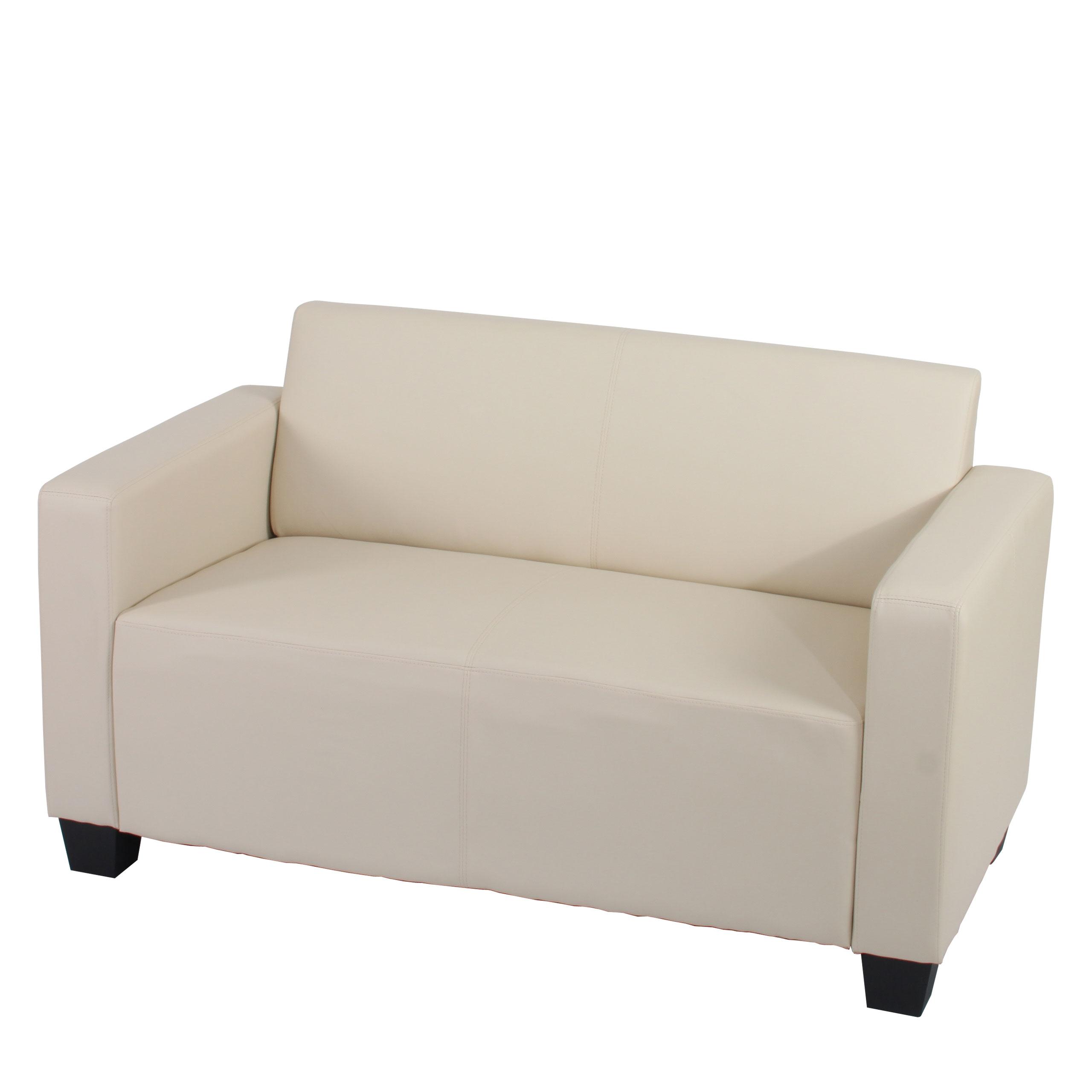 Sofa RODDY, Zweisitzer. Elegantes Design, sehr bequem, Leder, Farbe Cremweiß