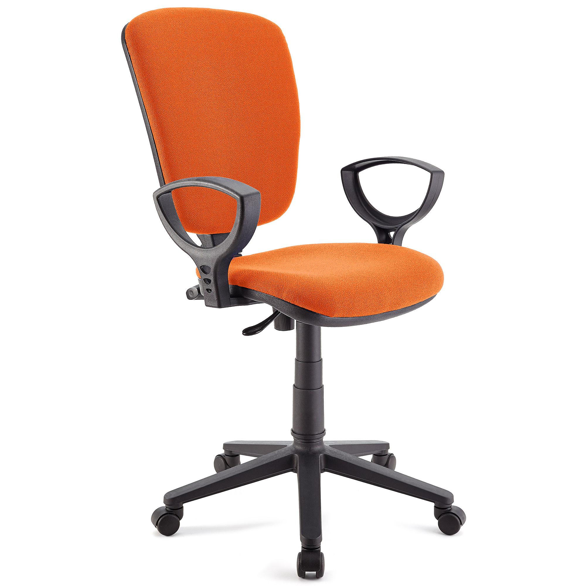 Drehstuhl KALIPSO, verstellbare Rückenlehne, widerstandsfähiger Stoffbezug, Farbe Orange