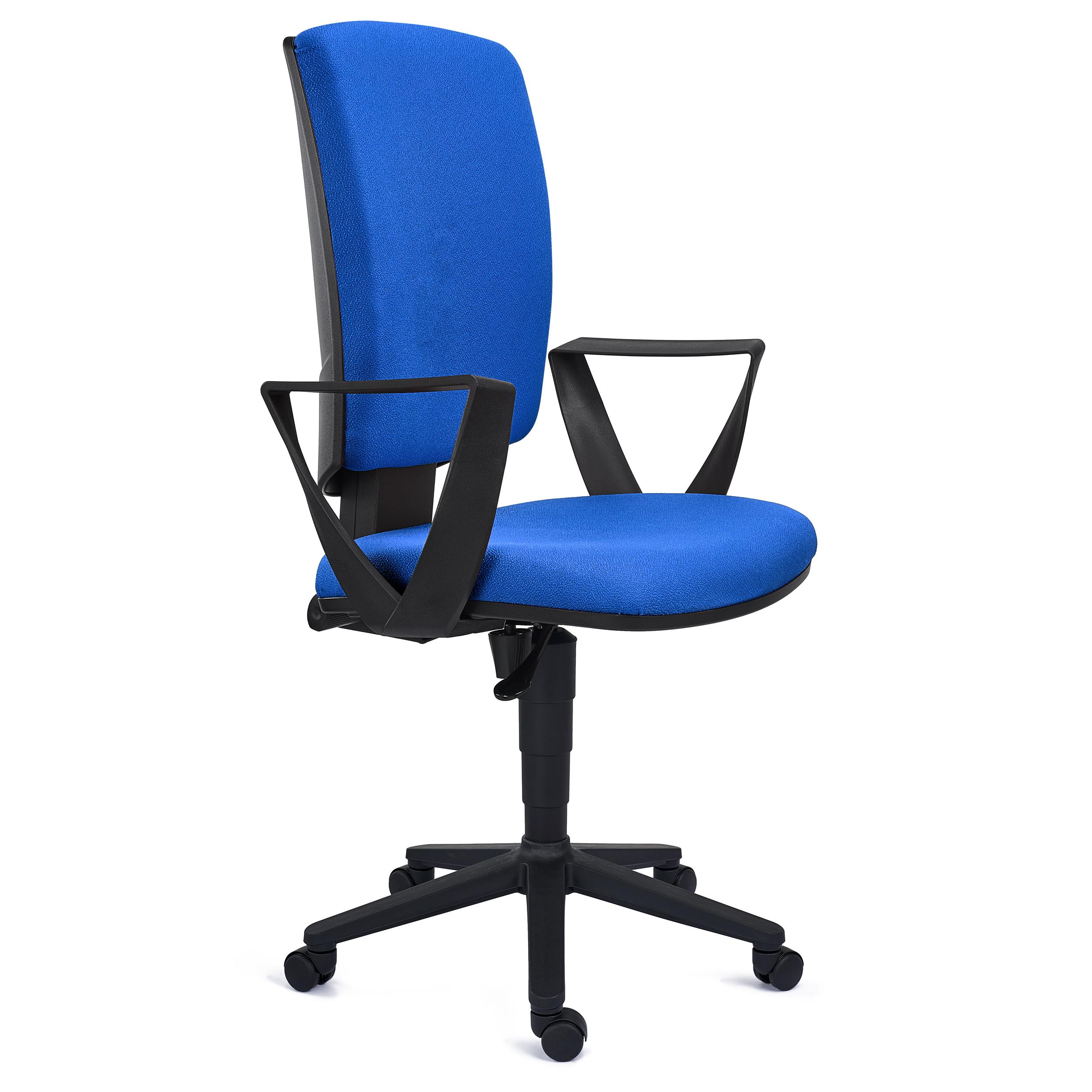 Bürostuhl ATLAS STOFF, verstellbare Rückenlehne, dicke Polsterung, Farbe Blau