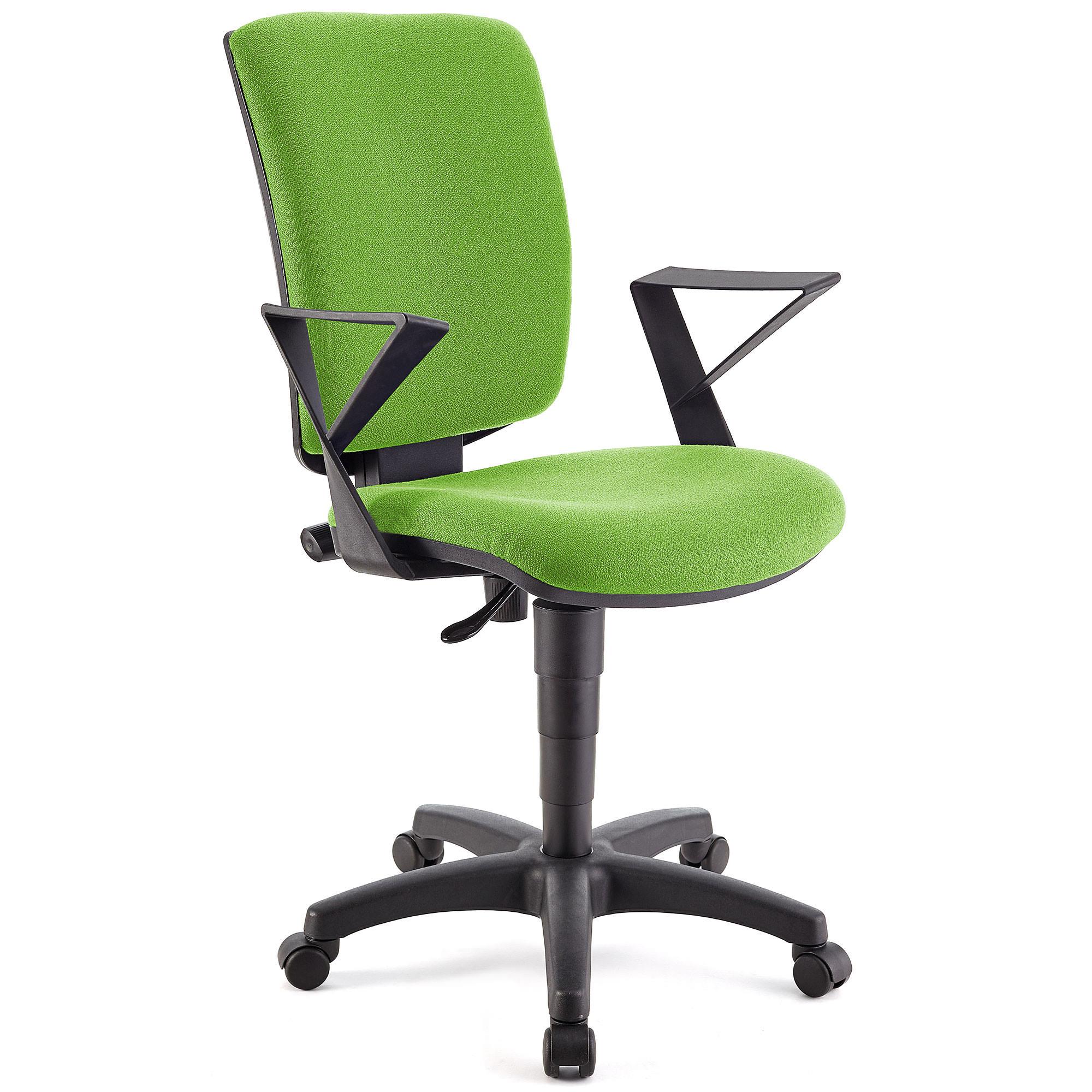 Bürostuhl ATLAS STOFF, verstellbare Rückenlehne, dicke Polsterung, Farbe Limettengrün