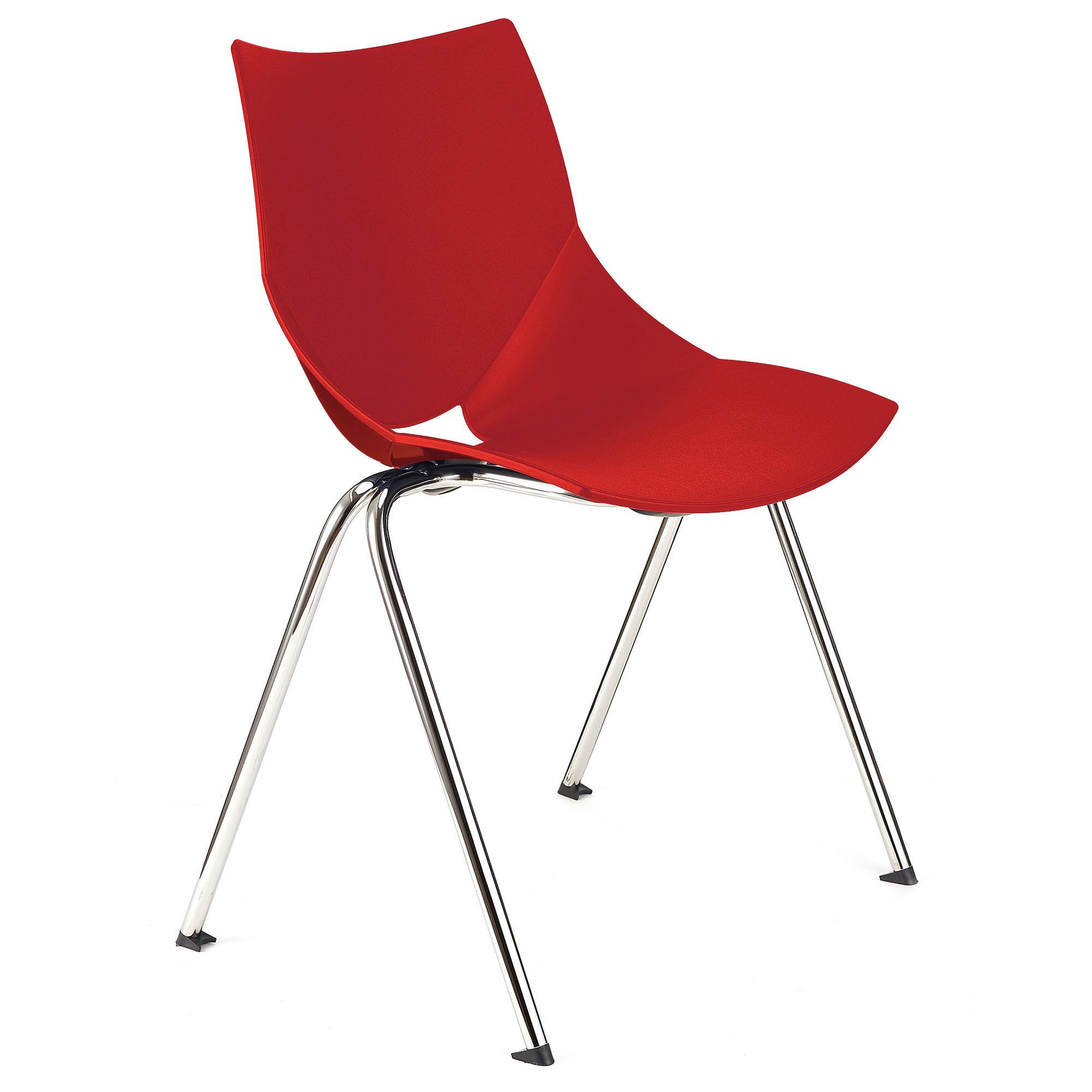 Konferenzstuhl AMIR, bequem und praktisch, stapelbar, Farbe Rot