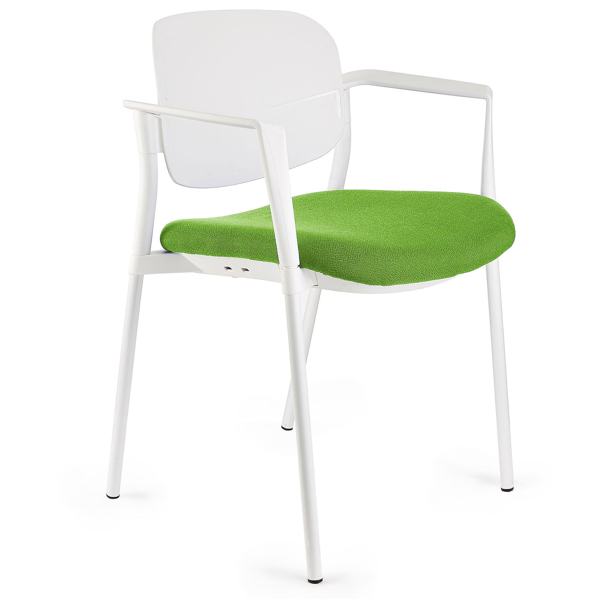 Konferenzstuhl ERIC, bequem und praktisch, stapelbar, Farbe Limettengrün