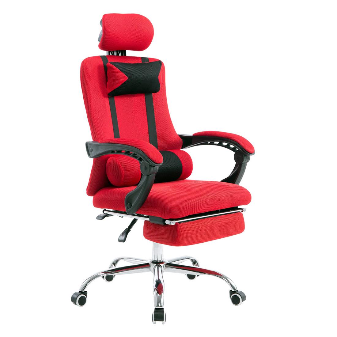Gaming-Stuhl ANTARES, ausziehbare Fußablage, atmungsaktiver Netzbezug, Farbe Rot