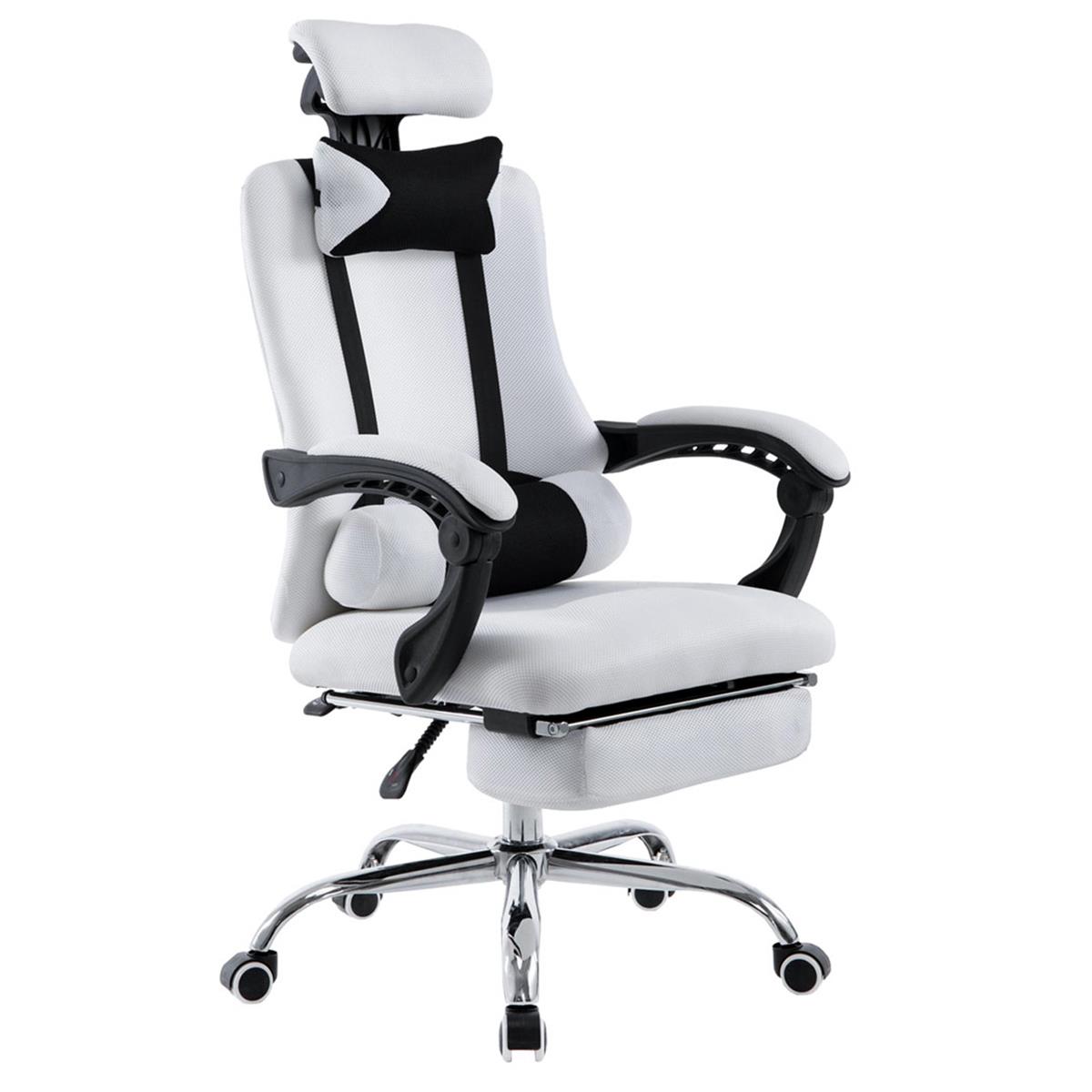 Gaming-Stuhl ANTARES, ausziehbare Fußablage, atmungsaktiver Netzbezug, Farbe Weiß
