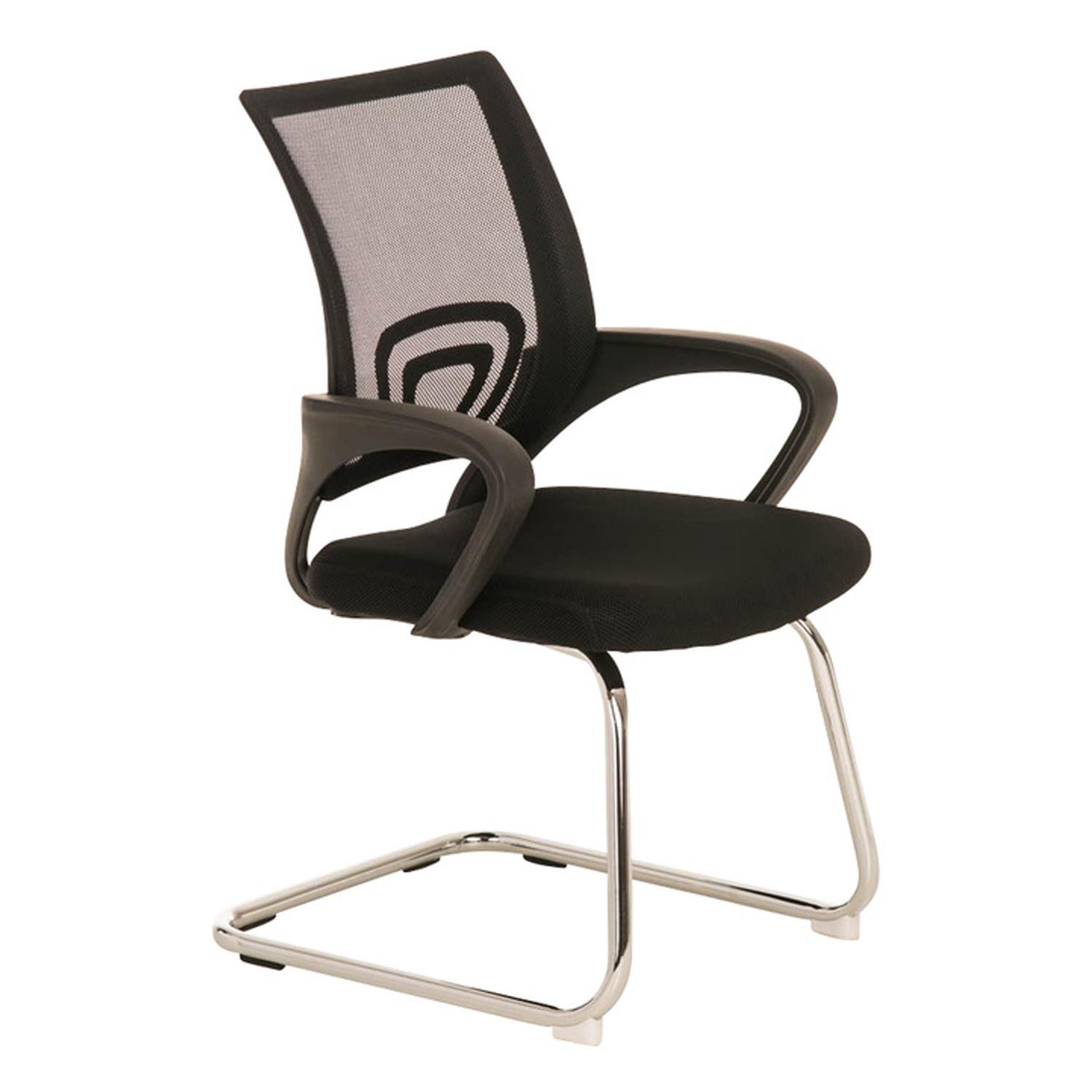 Konferenzstuhl SEOUL V, schönes Design, große gepolsterte Sitzfläche, Farbe Schwarz
