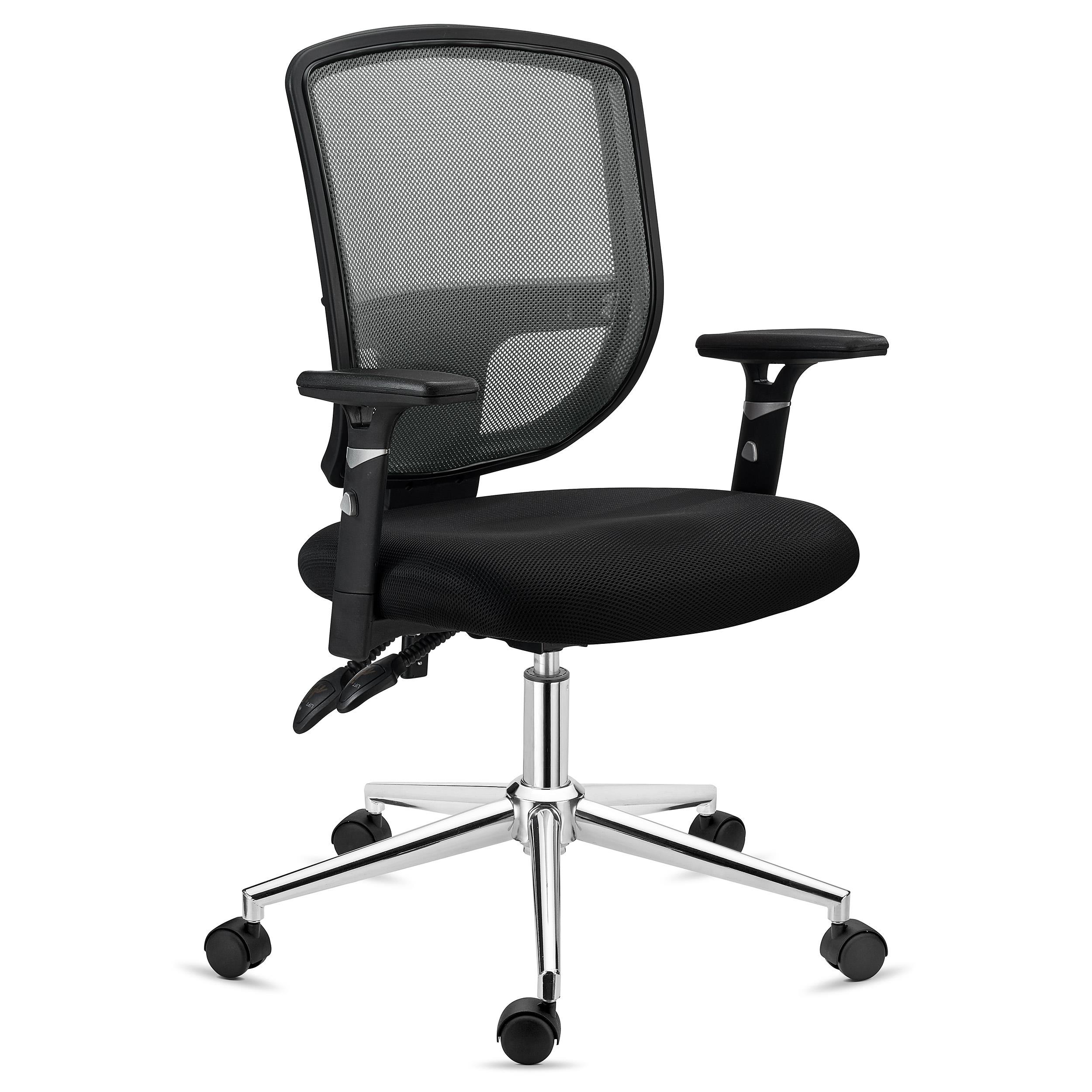 Bürostuhl DINAMIC, für die 8h-Nutzung, verstellbare Rückenlehne, bequem und robust, Farbe Grau