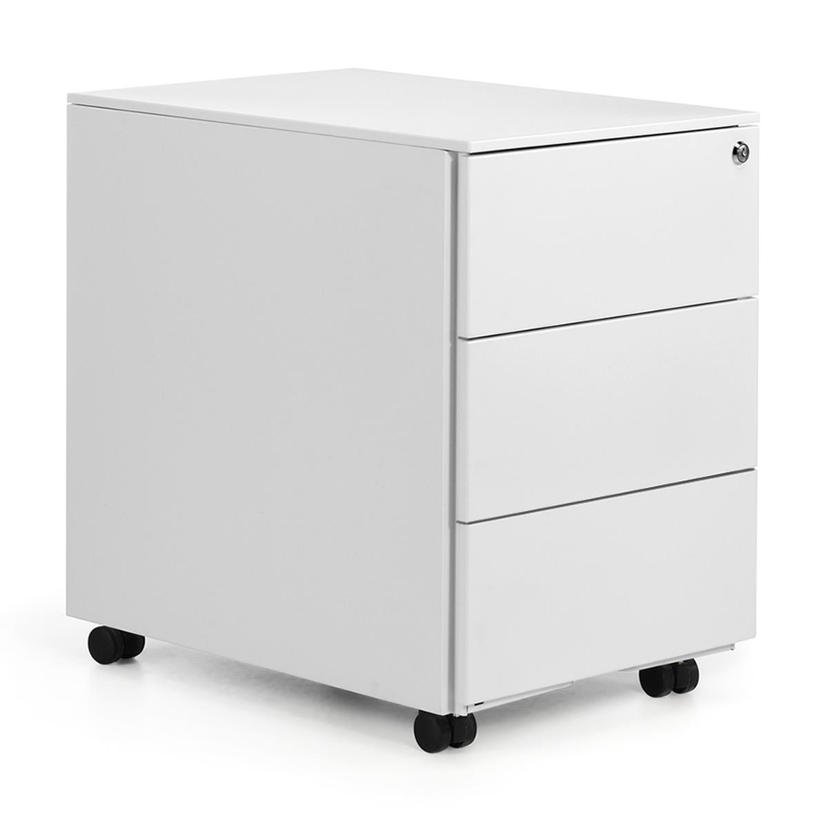 Büroschrank SEREN, Schreibtischcontainer, 3 Schubladen, Abmessungen 40x54x55 cm, Farbe Weiß