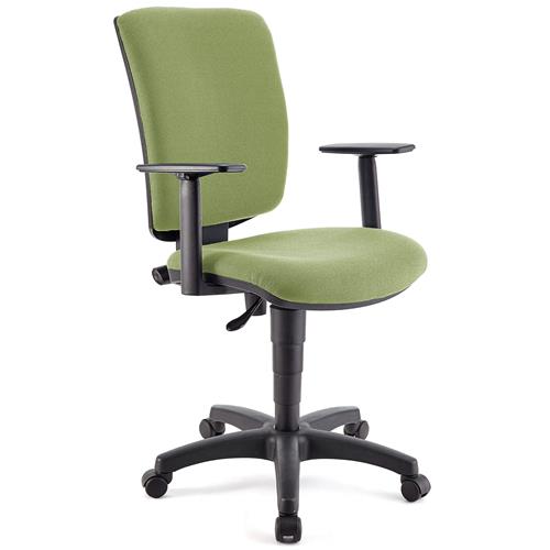 Bürostuhl ATLAS PLUS STOFF, verstellbare Rücken- und Armlehnen, dicke Polsterung, Farbe Grün