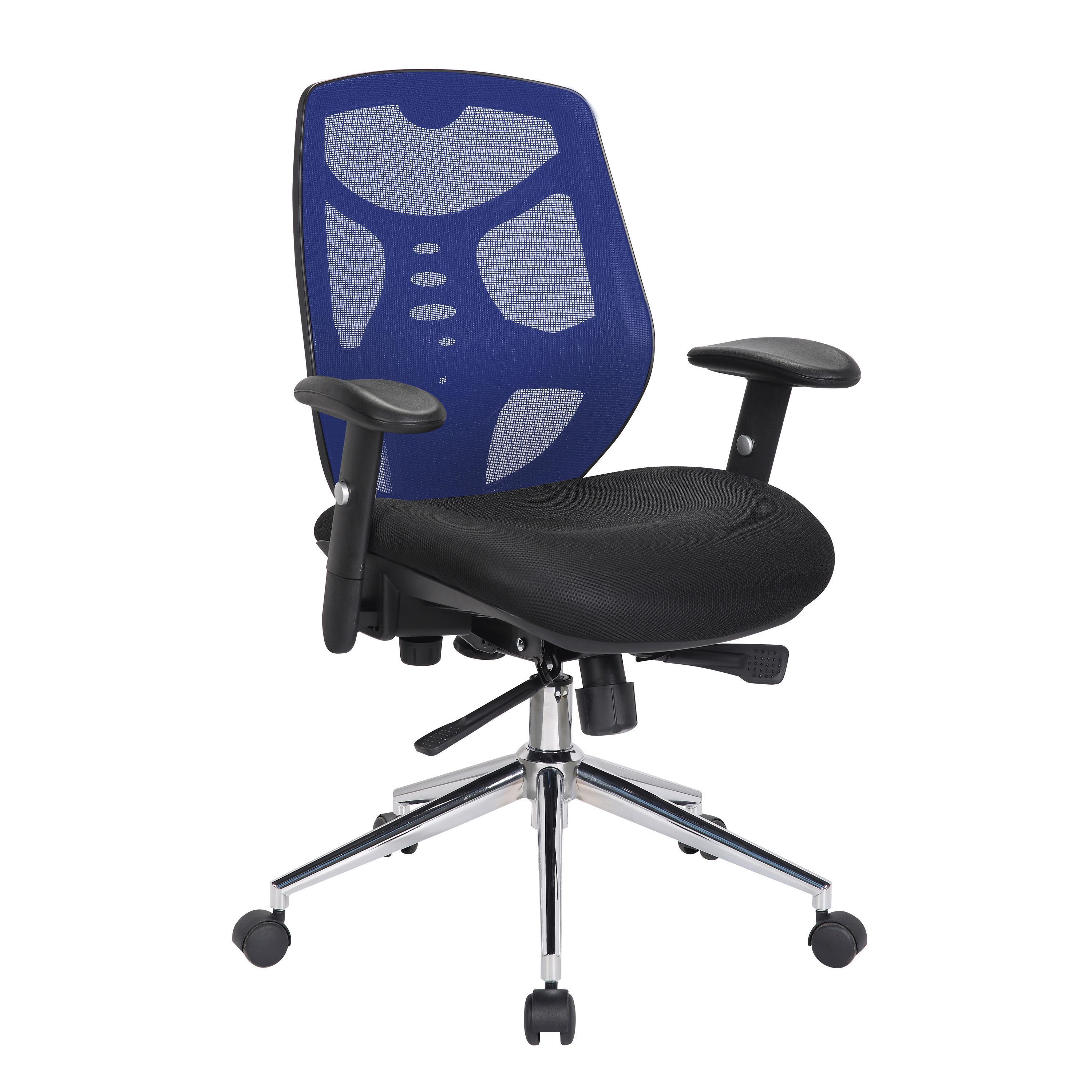 Ergonomischer Bürostuhl MANTRA, spektakuläre Rückenlehne, verstellbare Armlehnen, Farbe Blau