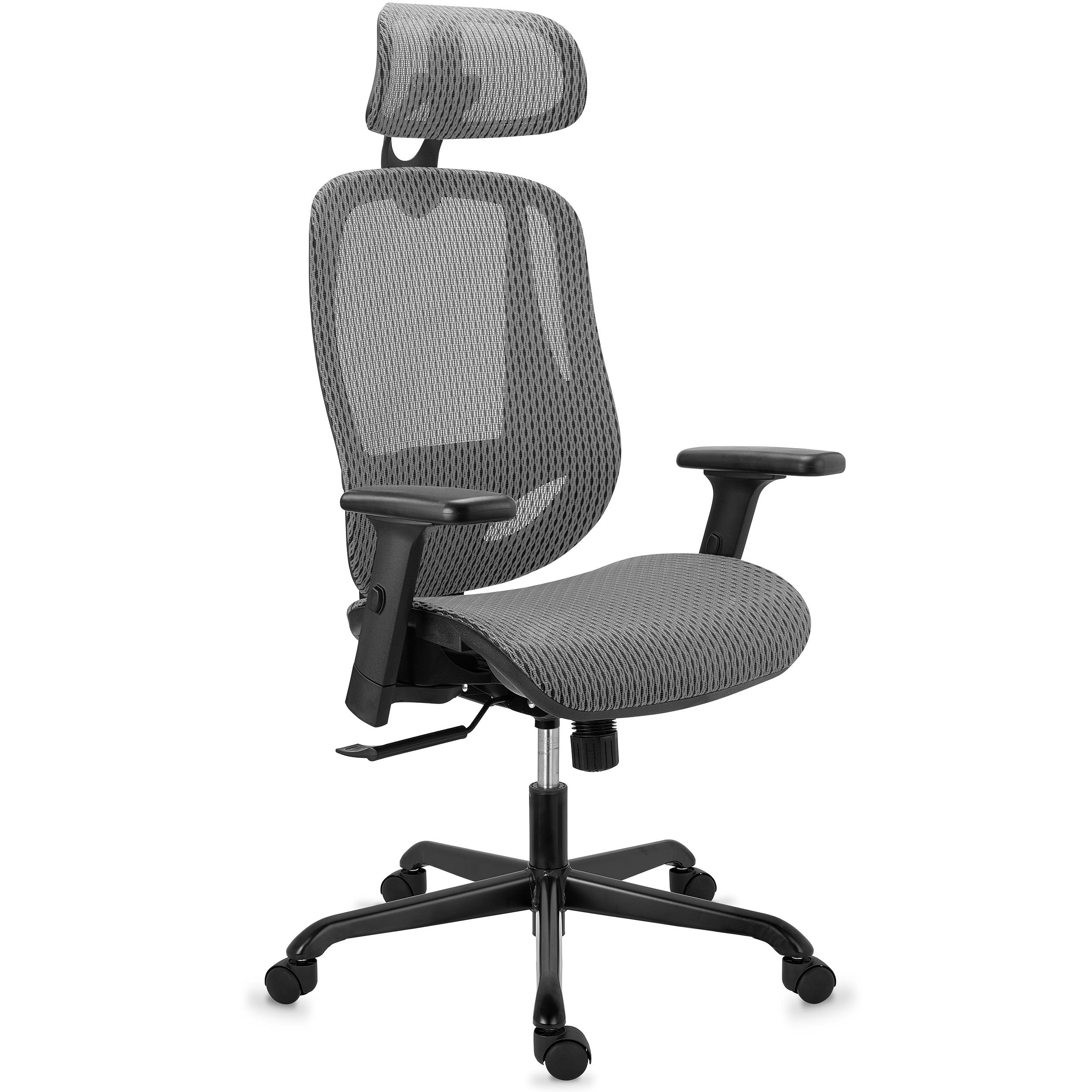 Ergonomischer Bürostuhl NOVA, Sehr komfortabel und regulierbar; Beste Qualität und Design, Netzstoff, Farbe Grau