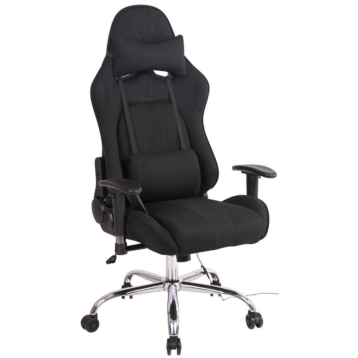 Gaming-Stuhl INDY STOFF, verstellbare Rückenlehne, Wärme- und Massagefunktion, Farbe Schwarz