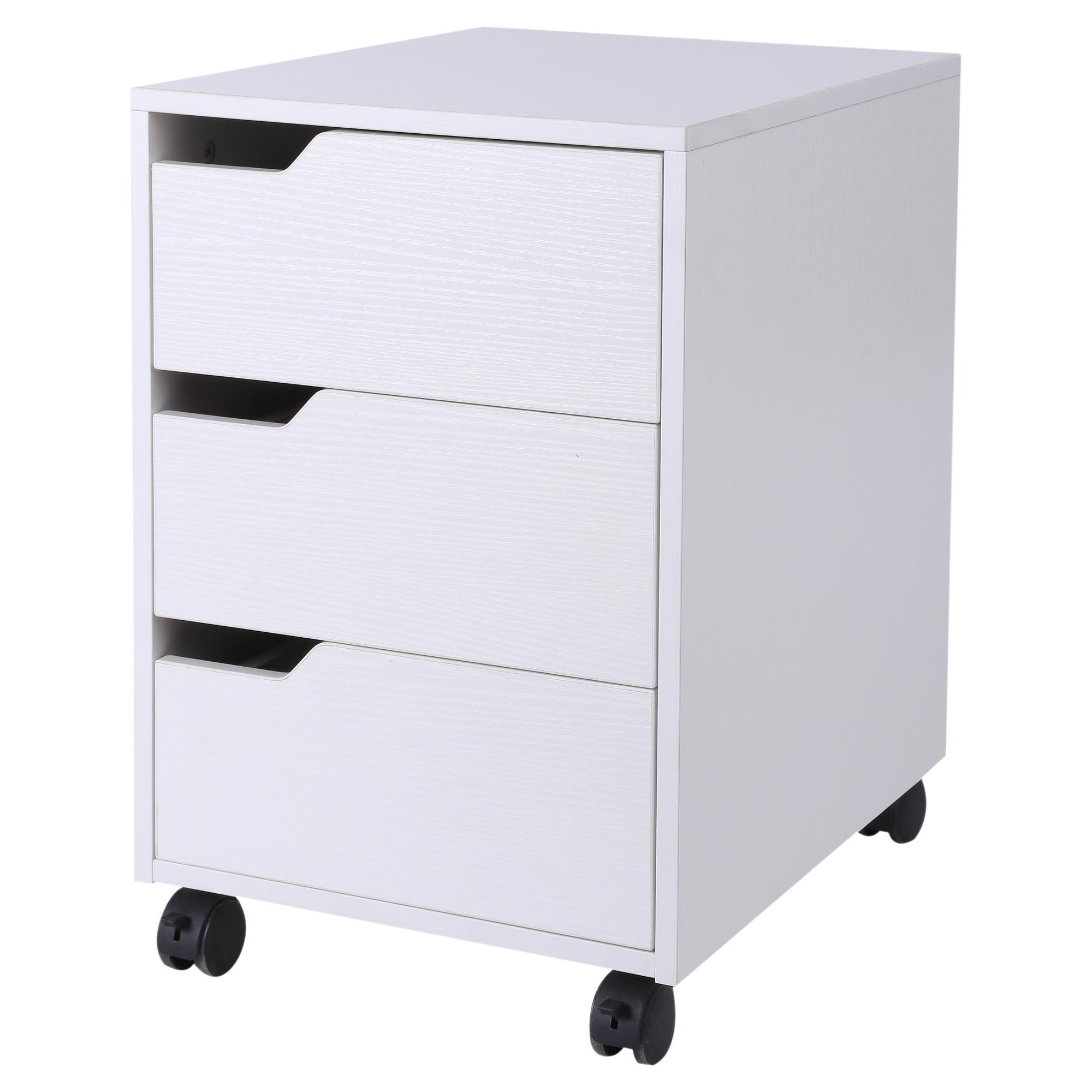 Büroschrank YOKU, Schreibtischcontainer, 3 Schubladen, Abmessungen 40x50x57,5 cm, Farbe Weiß