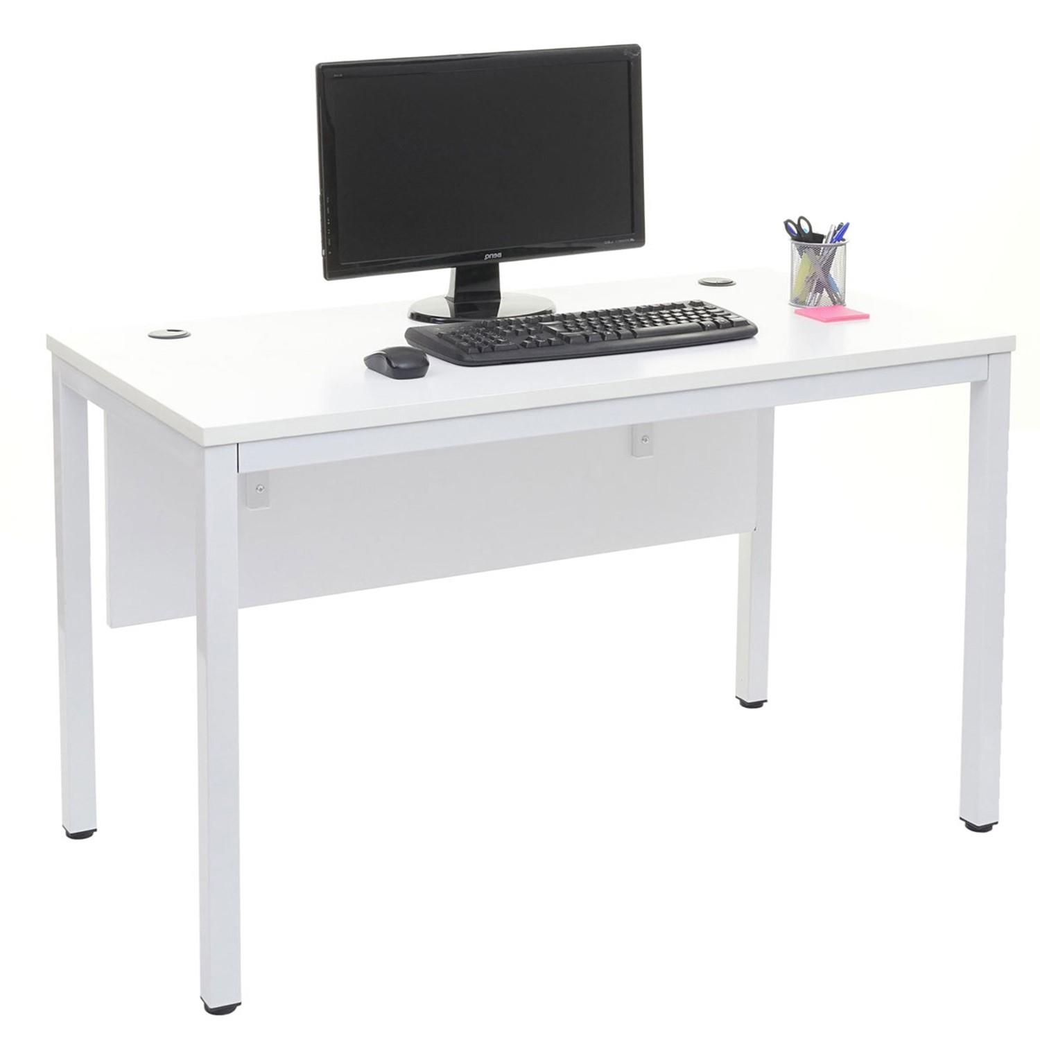 Computertisch MESTER, 120x60x76 cm, Metallgestell mit Holz, Farbe Weiß