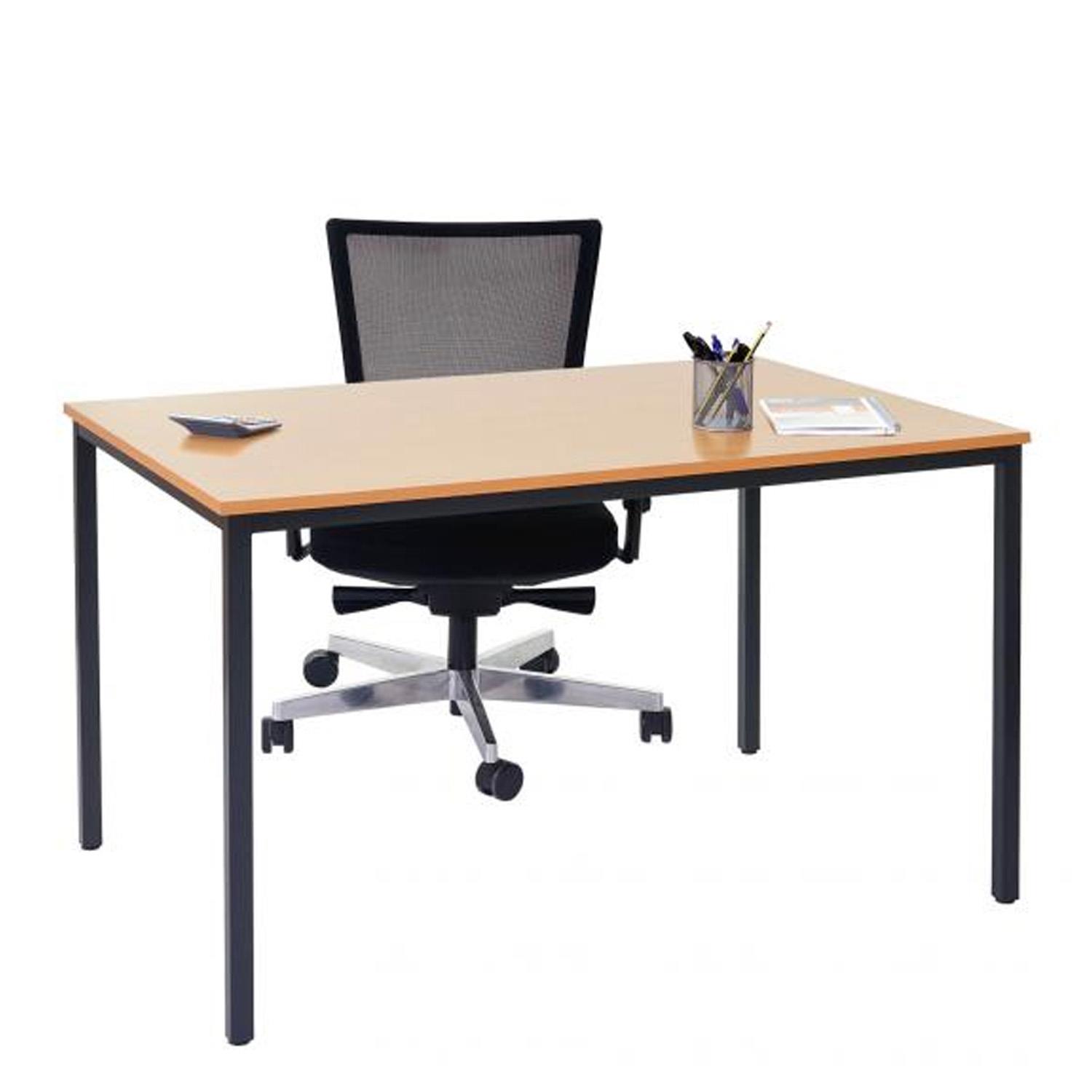 Schreibtisch LODY, Metallstruktur, Arbeitsfläche aus Holz, 160x80x75cm, Farbe Buche