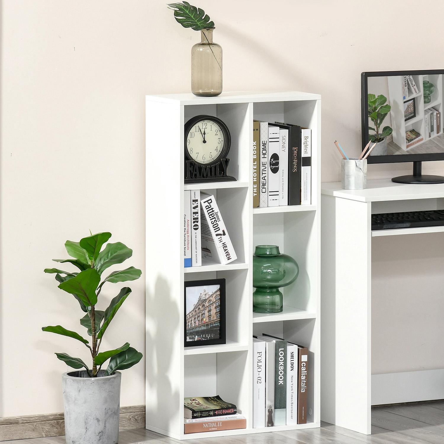 Bücherregal DONTOM, modern und funktional, kompaktes Design, 106x50x24 cm, Holz, Farbe Weiß