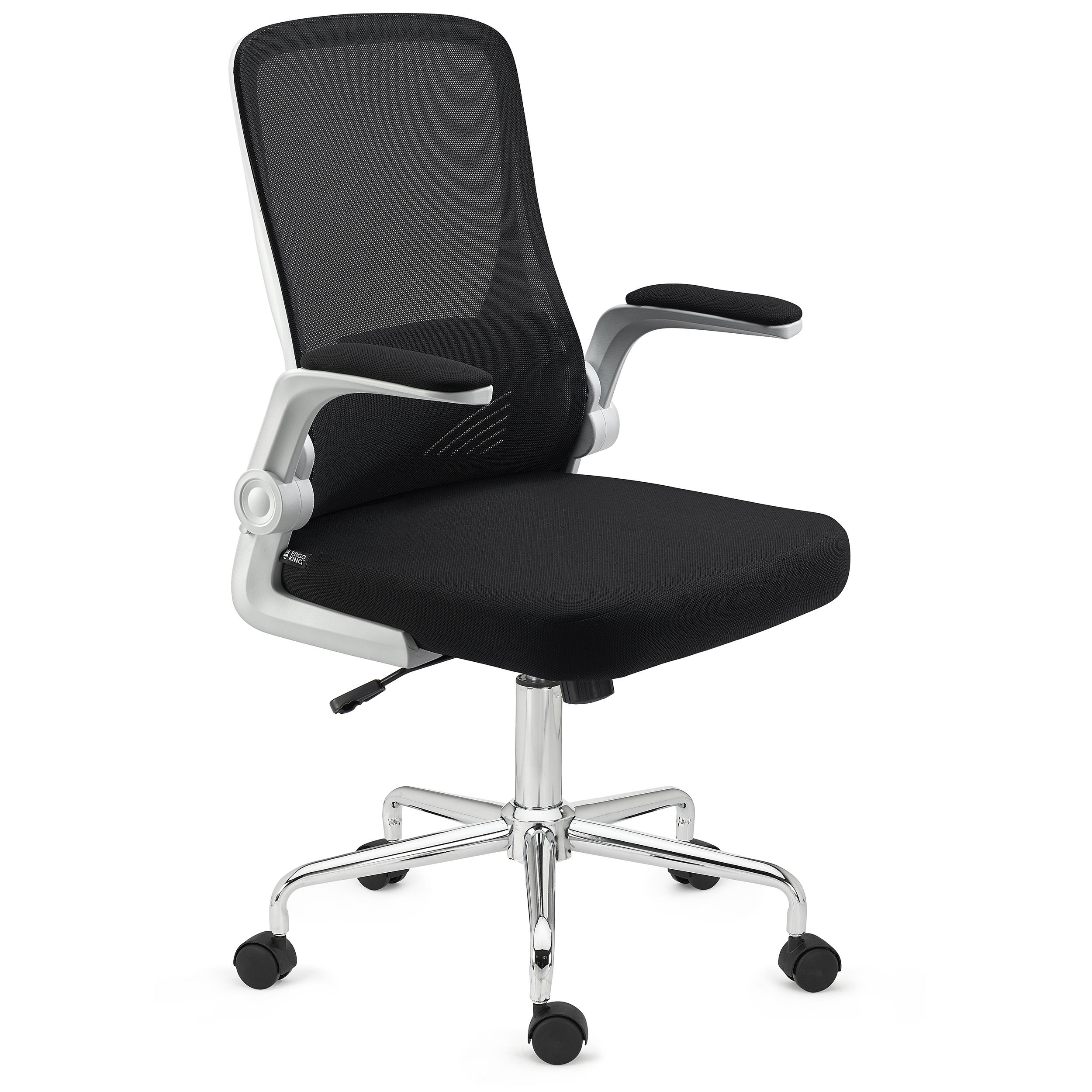 Ergonomischer Bürostuhl FOLD, klappbare Rückenlehne und Armlehnen, atmungsaktiver Netzstoff, Farbe Schwarz/ Weiß
