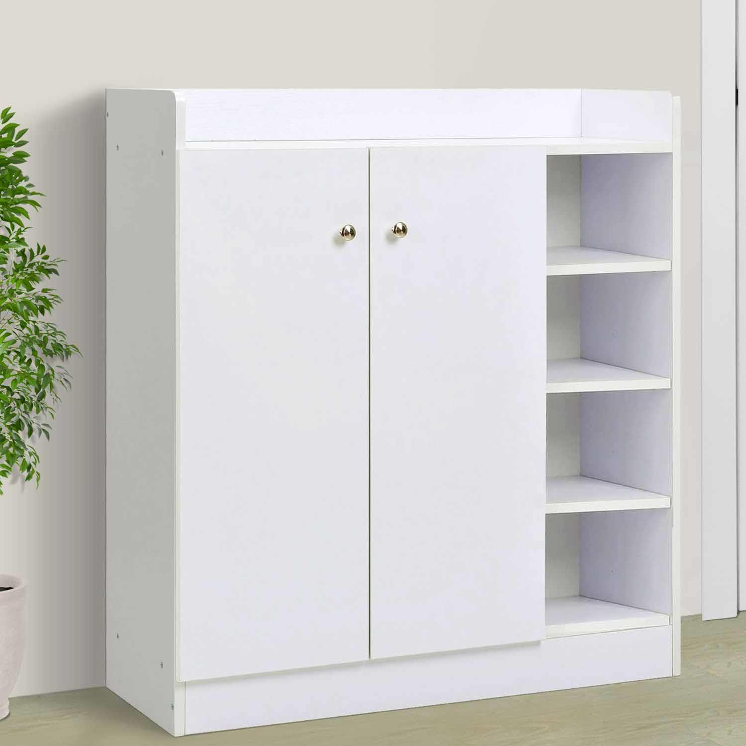 Büroschrank URON, Abmessungen 83x90x30 cm, Mehrzweckschrank, Holz, Farbe Weiß