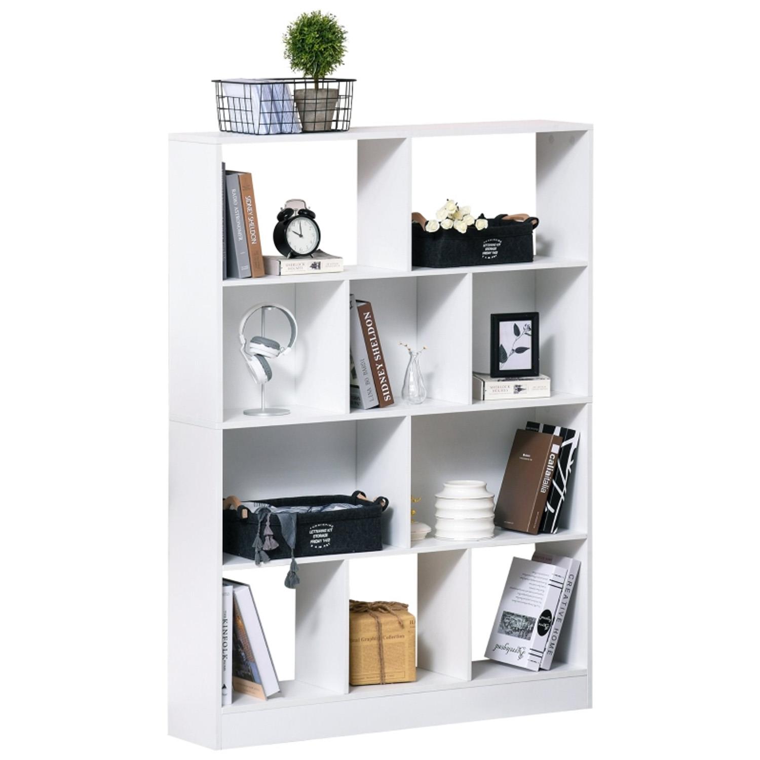 Büroregal TOMEKA, Abmessungen 100 x 23,8 x 140 cm, Modernes Design, praktisch und vielseitig, Holz, Farbe Weiß