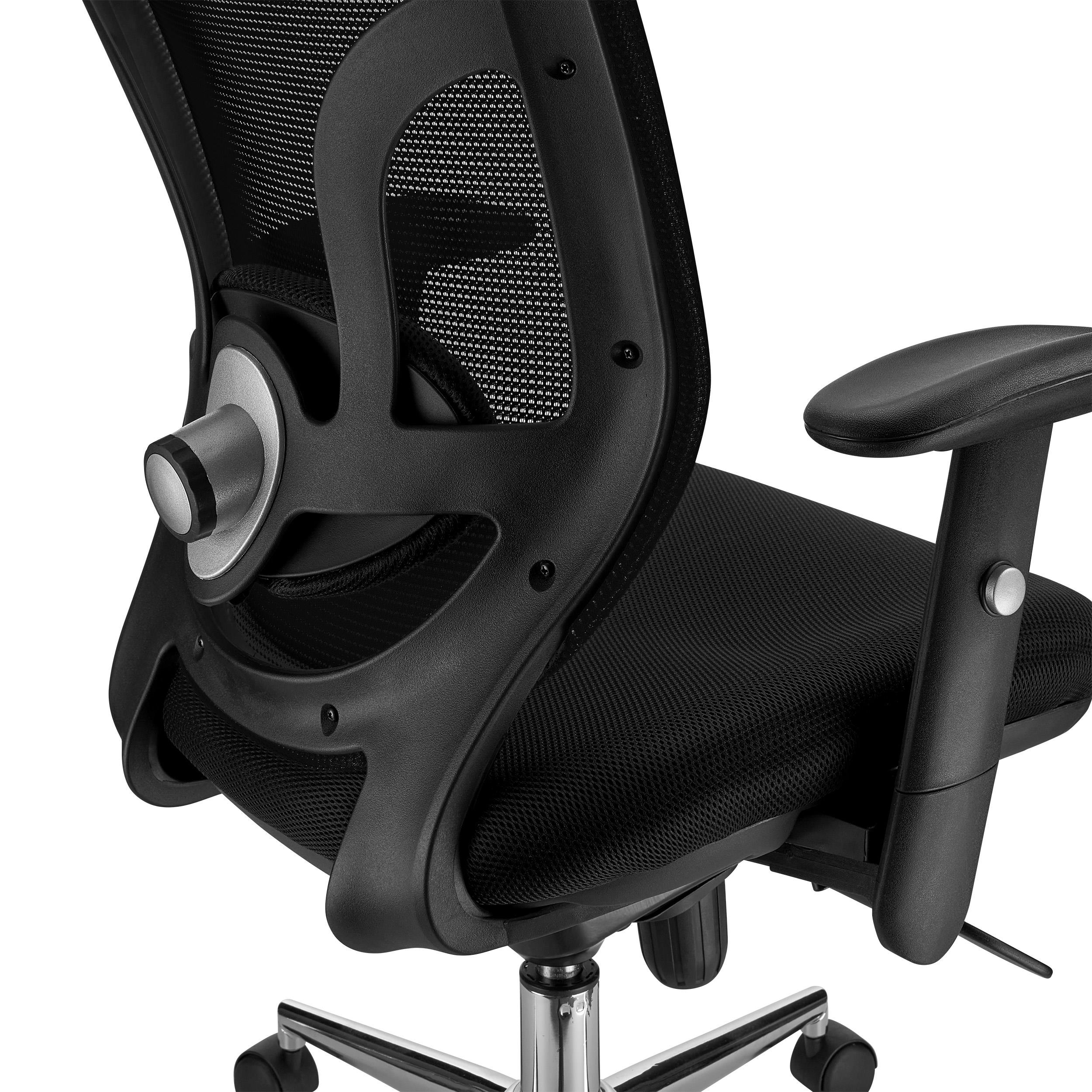 Ergonomischer Bürostuhl LAMBO, mit Kopf- und Lordosenstütze, schwarz