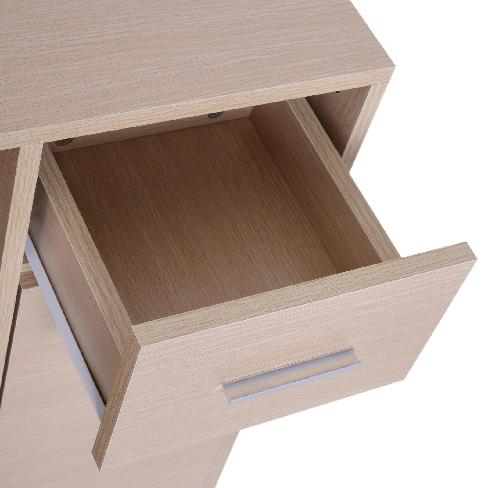 Bürotisch KÖNIGSBERG, mit Regal und Schubladen, Holz, Eiche