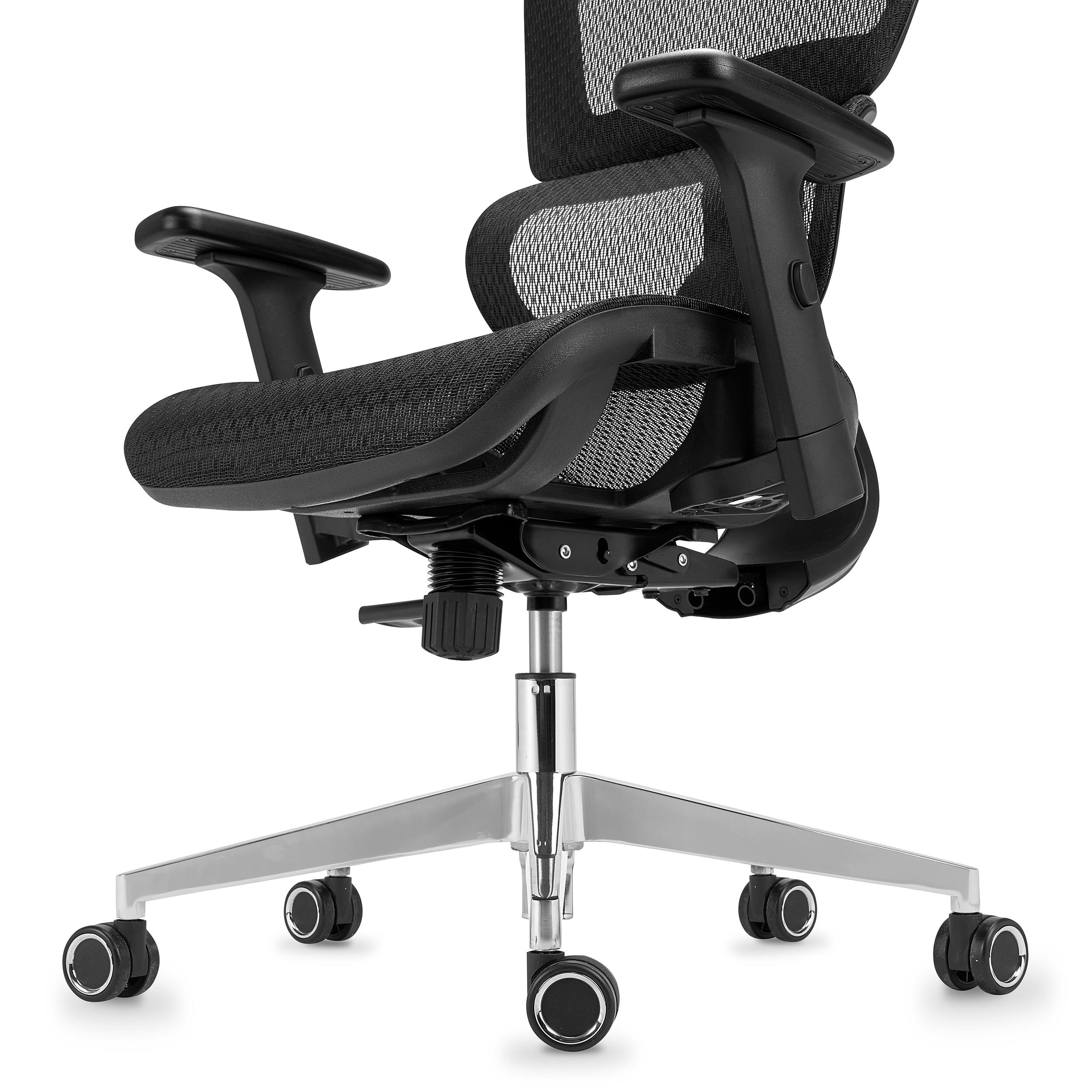 Ergonomischer Bürostuhl VICTORY, 100% regulierbar, maximaler Komfort,  8h-Nutzung, Farbe Schwarz