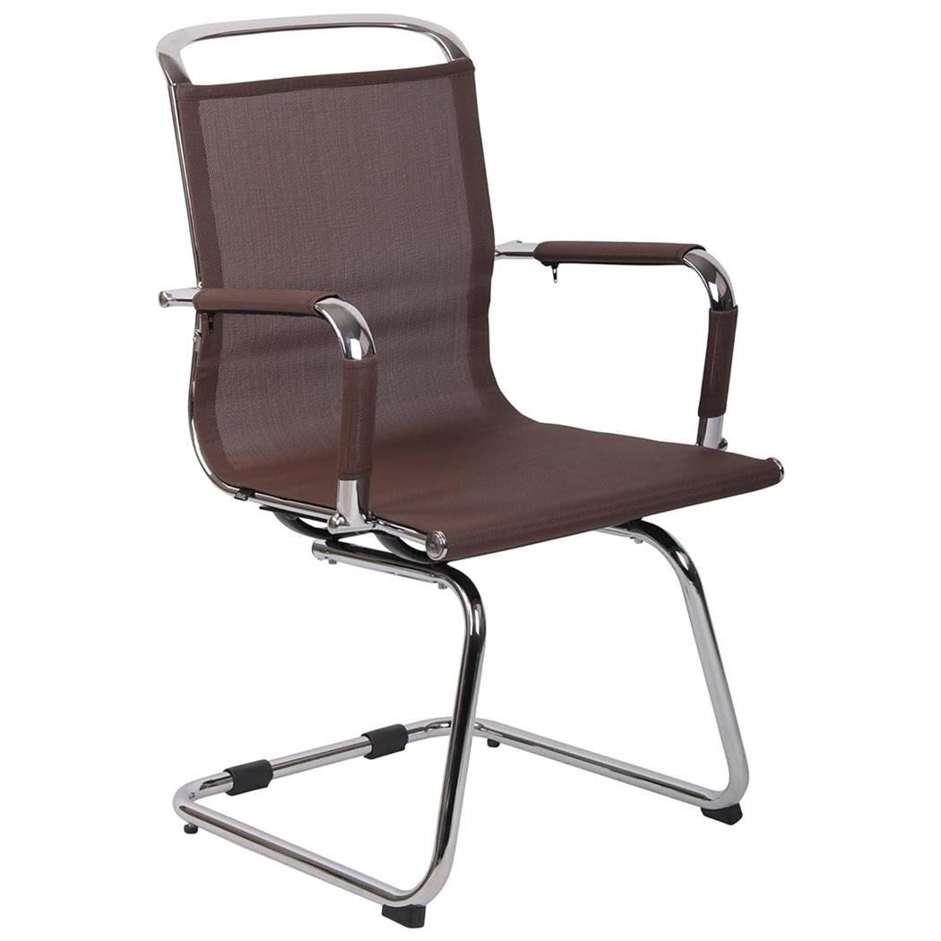 Besucherstuhl GODA V, Freischwingergestell, verchromtes Metall, Farbe Braun 