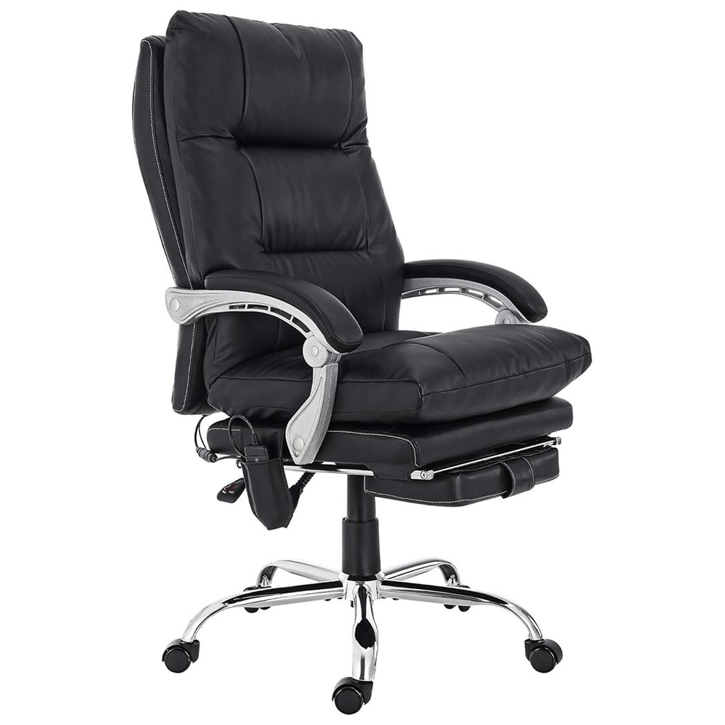 Chefsessel SARMI, Massagefunktion, Metallgestell, Kunstleder, Farbe Schwarz