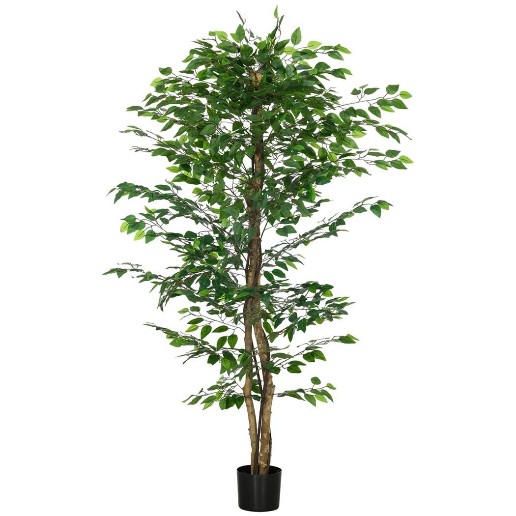 Büropflanze VITAL, Höhe 180cm, künstlicher Ficus in schwarzem Blumentopf