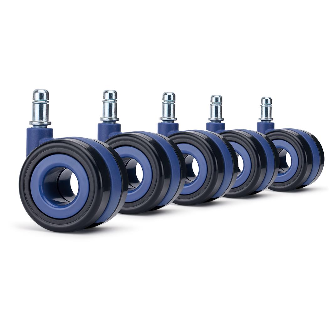 5er Set Rollen AERO, dynamisches Design, gummiert, 11x60mm, Farbe Blau