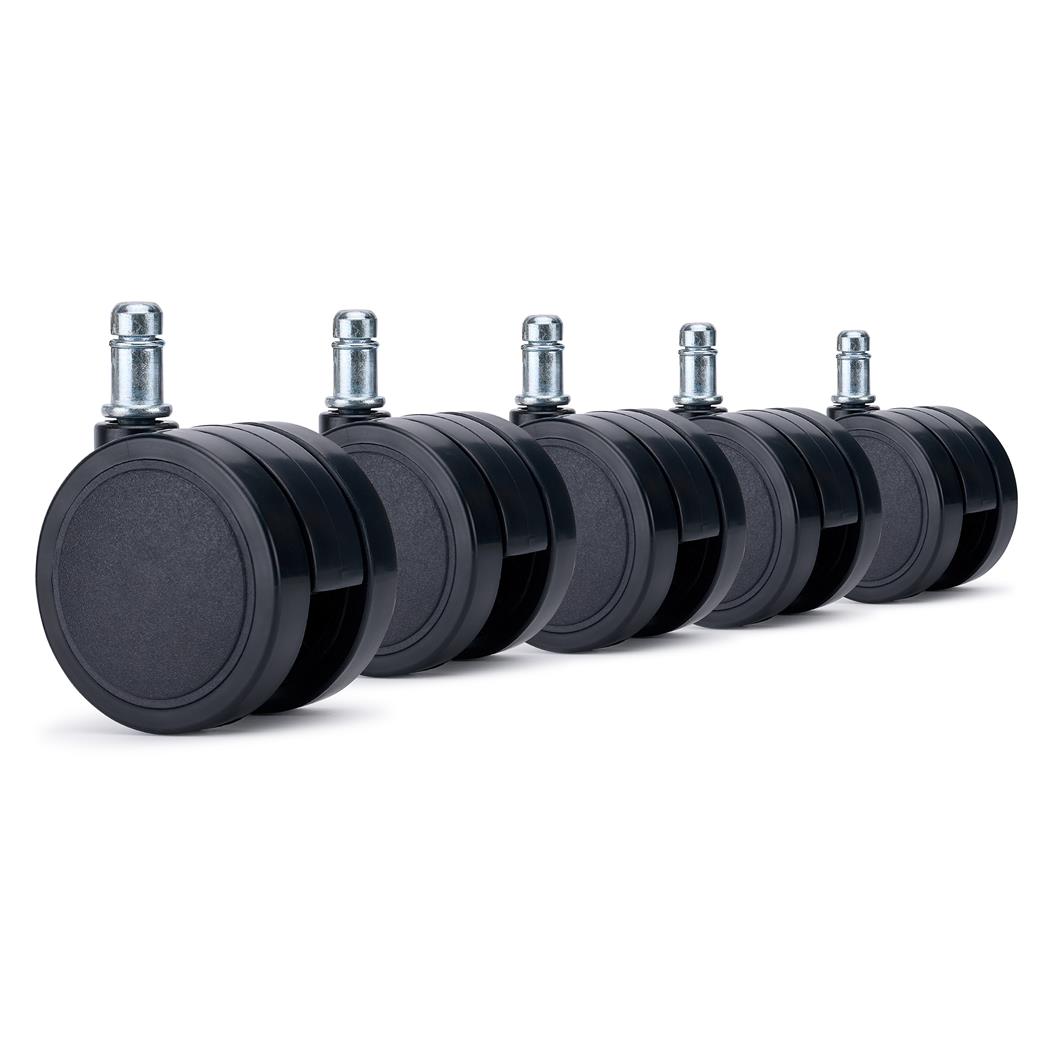 5er Set Hartbodenrollen LYRA, 11*60mm, minimalistisches Design, Farbe Schwarz