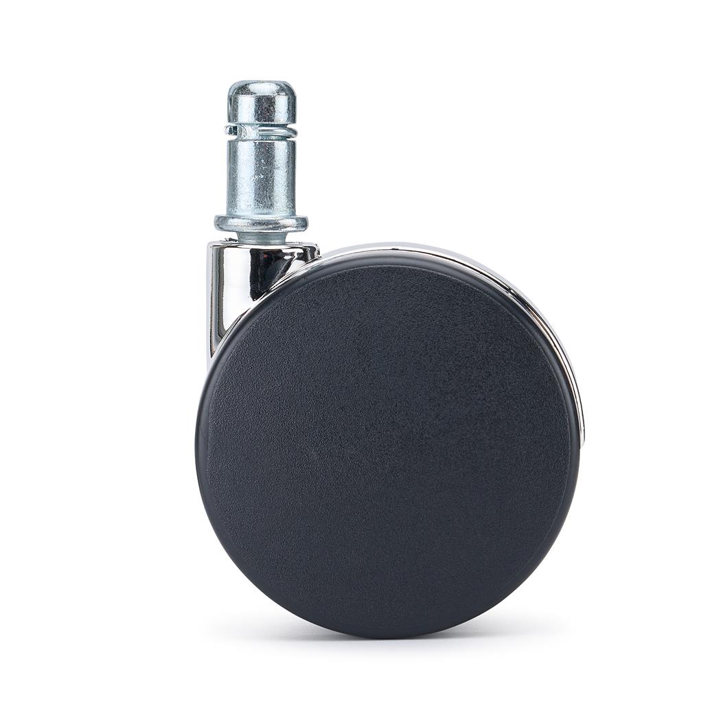 5er Set Hartbodenrollen  Bürostühle LYRA, minimalistisches Design, verchromt, Farbe Schwarz