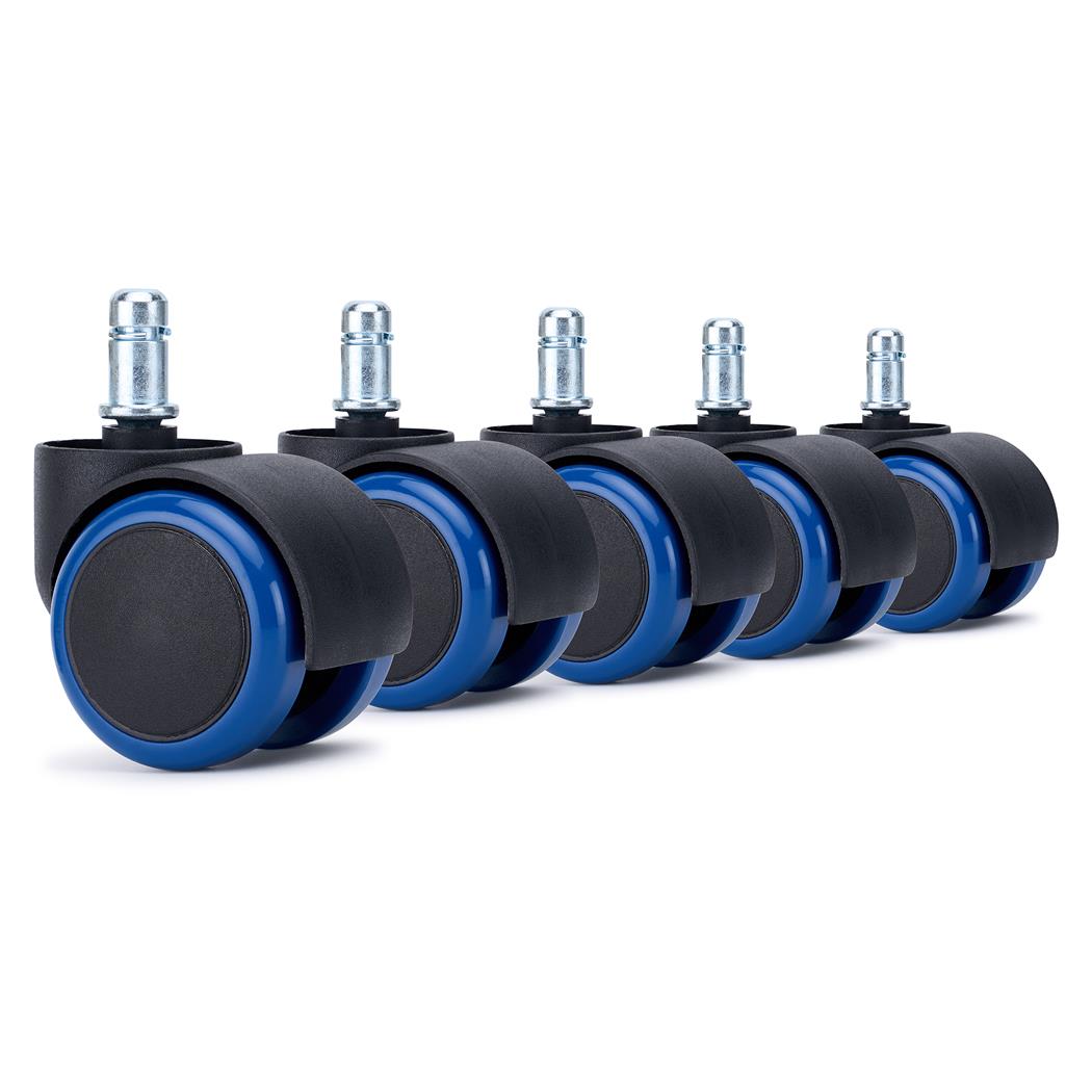 5er Set Rollen VELO, 11x50mm, extra für Hartboden, Farbe Blau