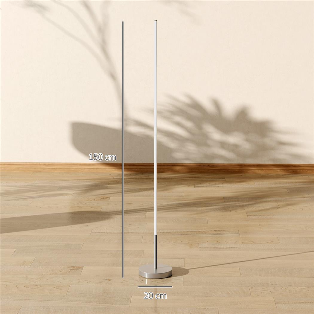 Bürolampe OFILUX, Maße 20 x 20 x 150 cm, vertikales Design, dimmbar, Farbe Silber