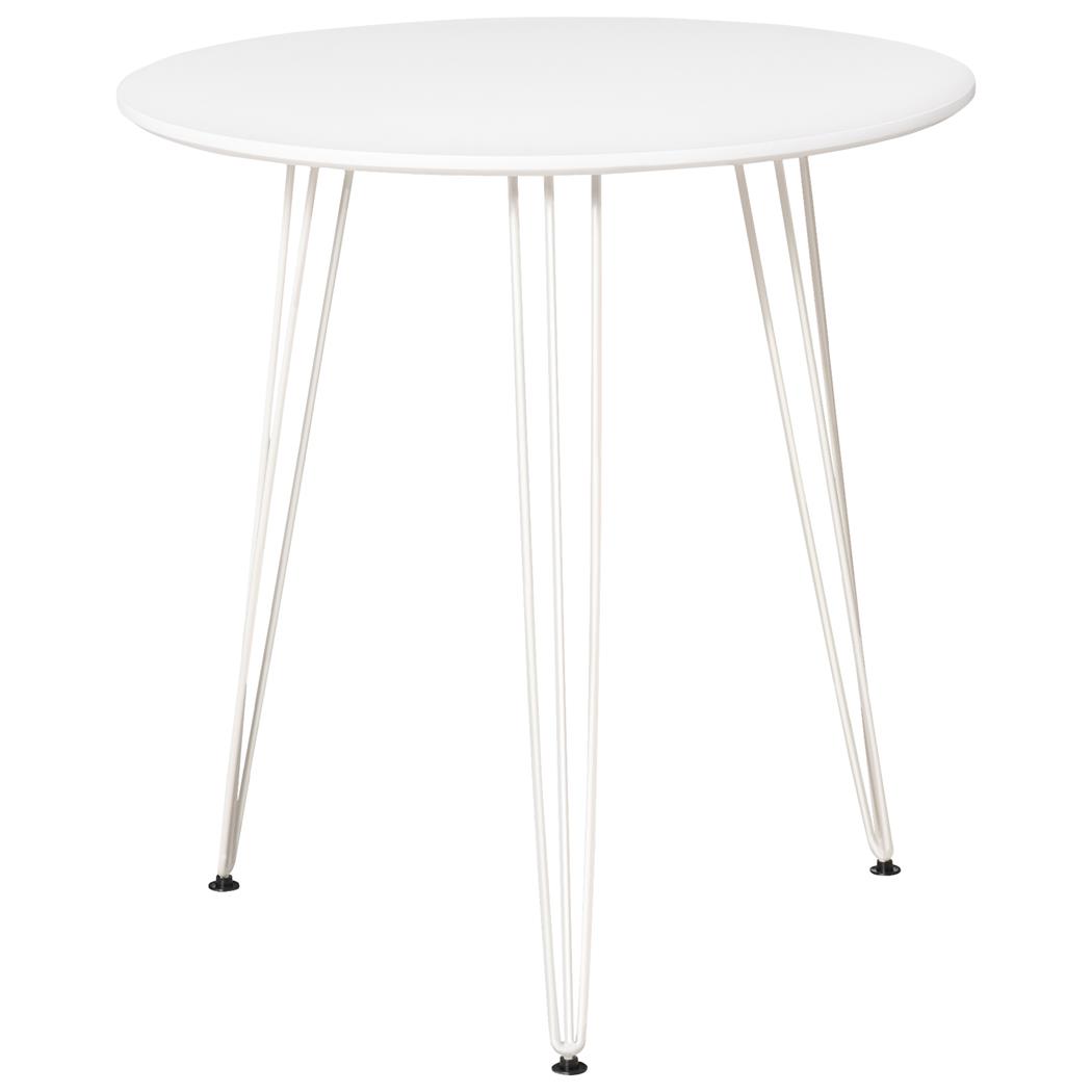 Konferenztisch MIRTA, nordisches Design, rund, Metallbeine, 70 × 75 cm,  Farbe Weiß