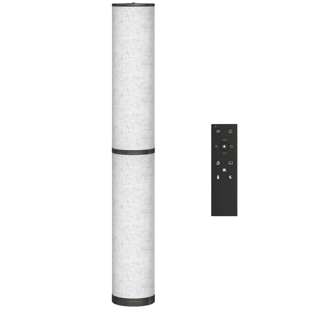 Büroleuchte ALTIA, Eleganter Leuchtzylinder im Ethno-Design, Höhe 135cm, Farbe Beige