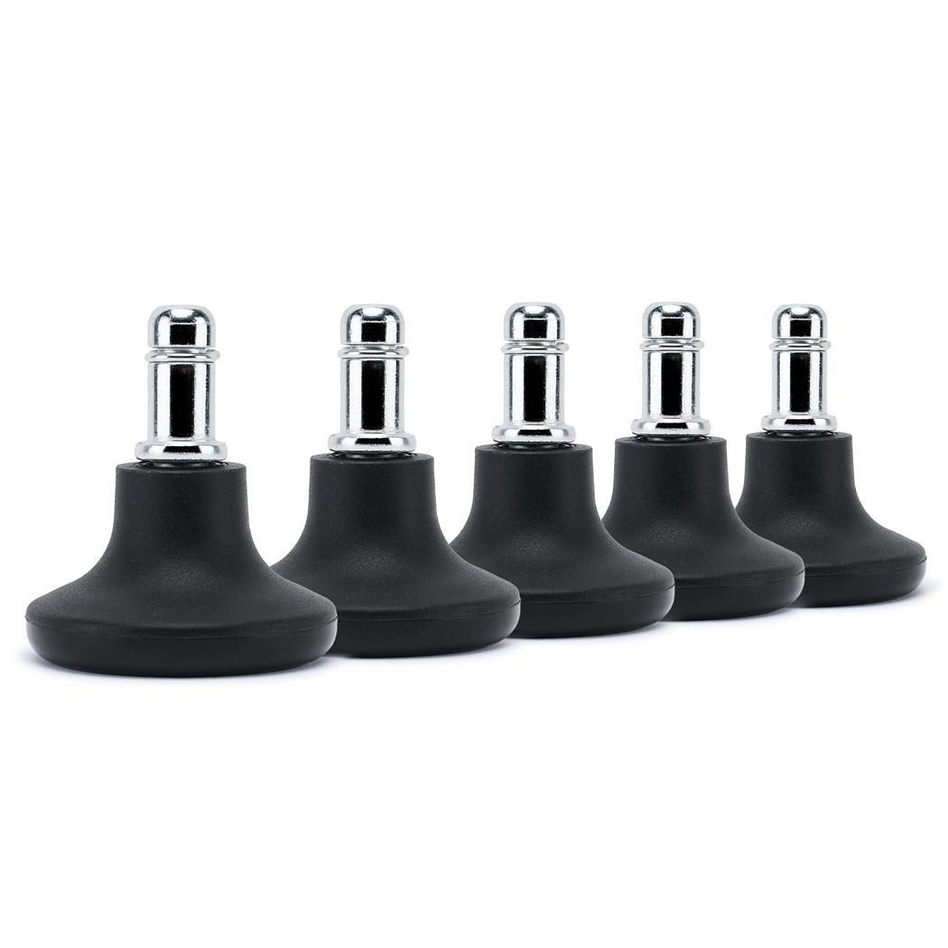 5er Set Bodengleiter H1 mit 11mm Stift, rutschfester Kunststoff, Farbe Schwarz
