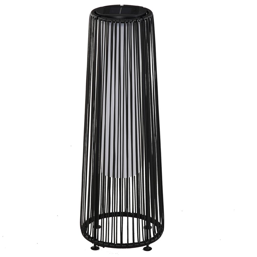 Stehlampe AURA, Solarlampe mit Rattan-Design, Ø21,5x61 cm, Farbe Schwarz