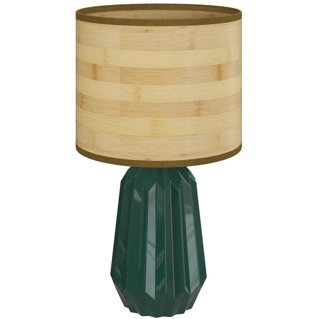 Bürotischlampe ELION, modernes Retro-Design, Keramik-Fuß, Farbe Grün