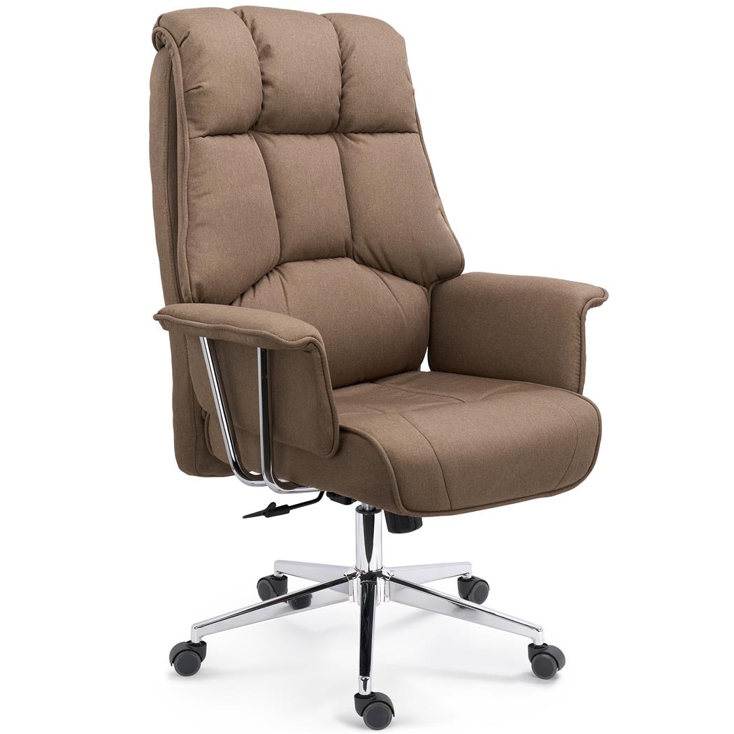 Chefsessel PRESIDENT STOFF, maximaler Komfort, doppelt gepolstert, sehr elegant, Stoffbezug, Farbe Braun
