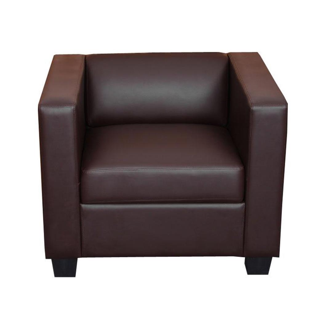 Sessel BASEL, 1 Sitzer, Elegantes Design, großer Komfort, Kunstleder, Farbe Kaffeebraun
