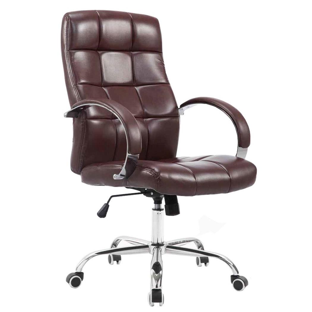 Chefsessel LISSABON, sehr hochwertig, Metallgestell, Lederbezug, Farbe Burgund